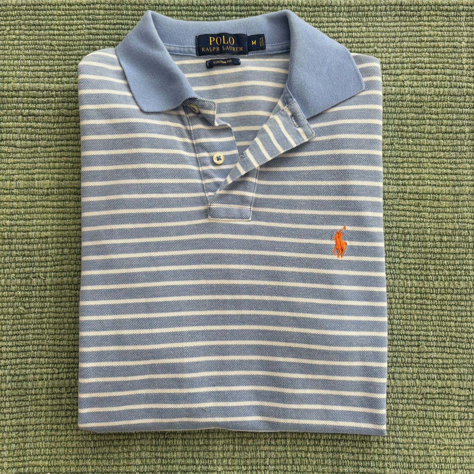 Polo Ralph Lauren Polo Ralph Lauren blue striped men's polo shirt size M Size US M / EU 48-50 / 2 - 1 Thumbnail