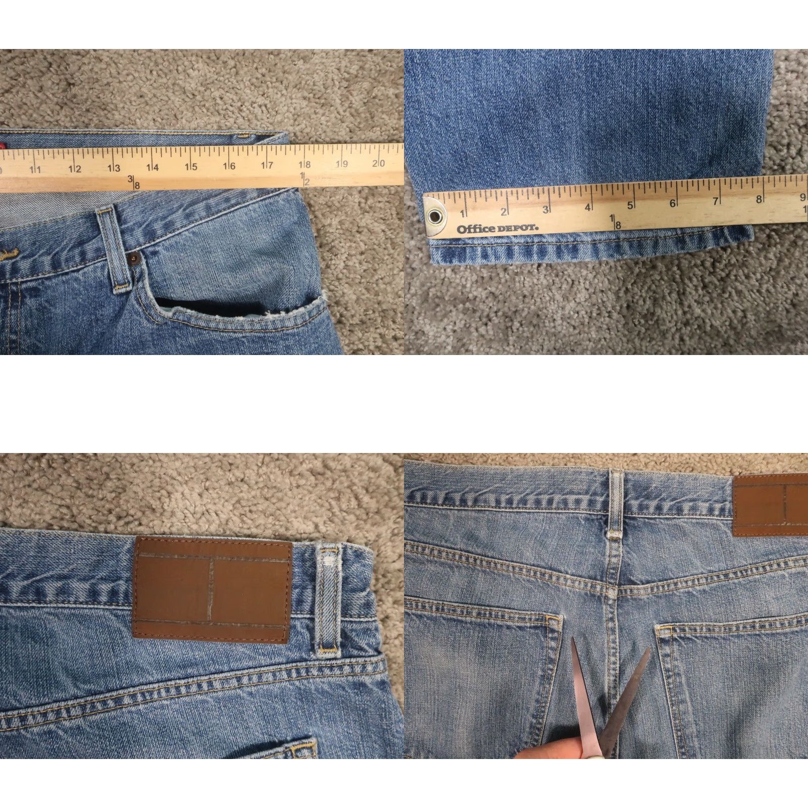 Tommy Hilfiger VINTAGE Tommy Hilfiger Jeans Mens 36x30 Straight 100% Cotton Medium Wash Denim Loose Fit Size US 36 / EU 52 - 8 Thumbnail