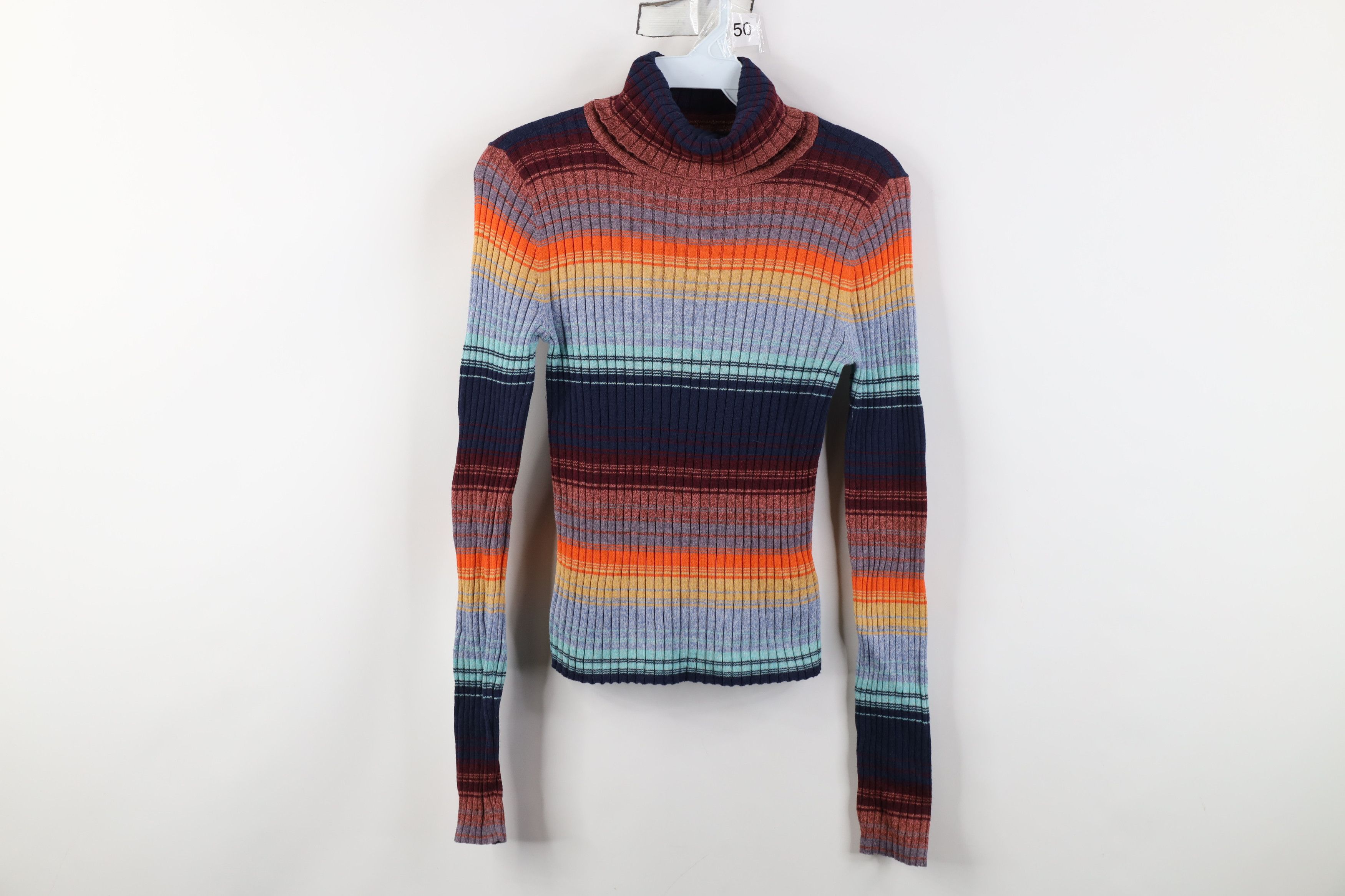 American Eagle Outfitters Vintage Y2K American Eagle Striped Turtleneck Sweater Size M / US 6-8 / IT 42-44 - 1 Thumbnail