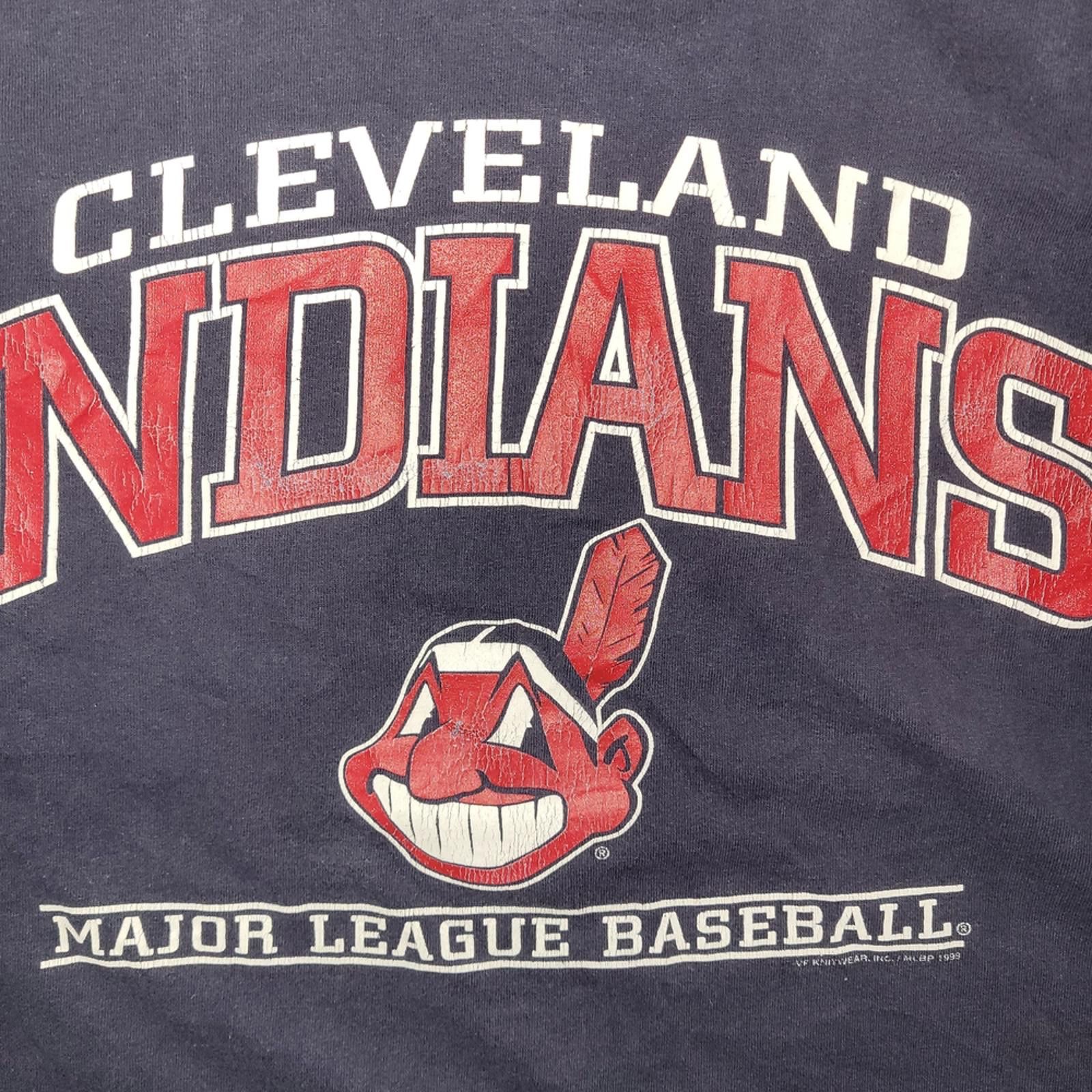 Lee Vintage Cleveland Indians Large Lee Sport Retro Navy T-Shirt Size US L / EU 52-54 / 3 - 4 Thumbnail