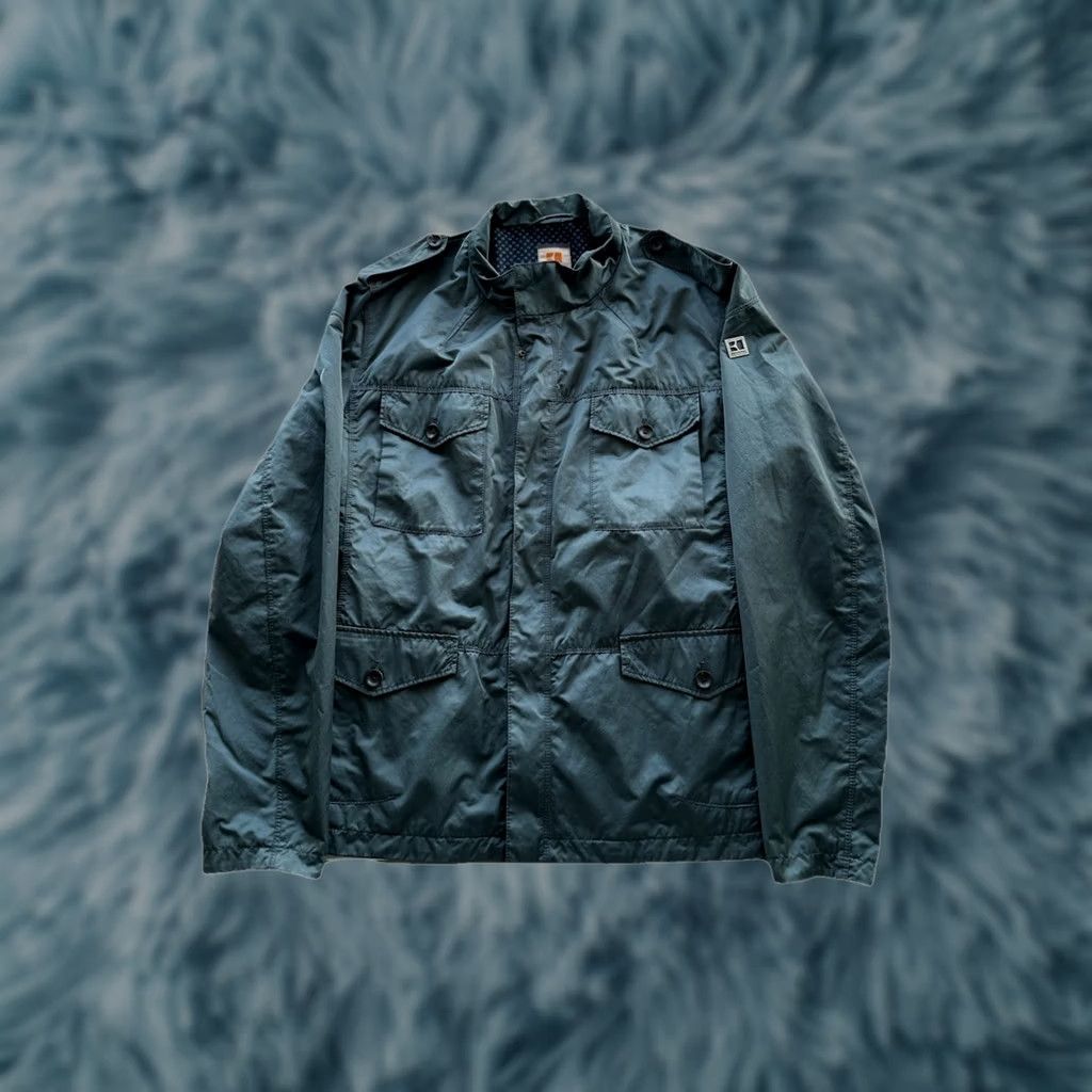 Hugo Boss HUGO BOSS Orange Label Oxann Wax Jacket Multi-Pocket Quilted Canvas Green 46R Men Jacket Waxed 80s 90s Army Carded Casual Workwear Size US XXL / EU 58 / 5 - 1 Thumbnail
