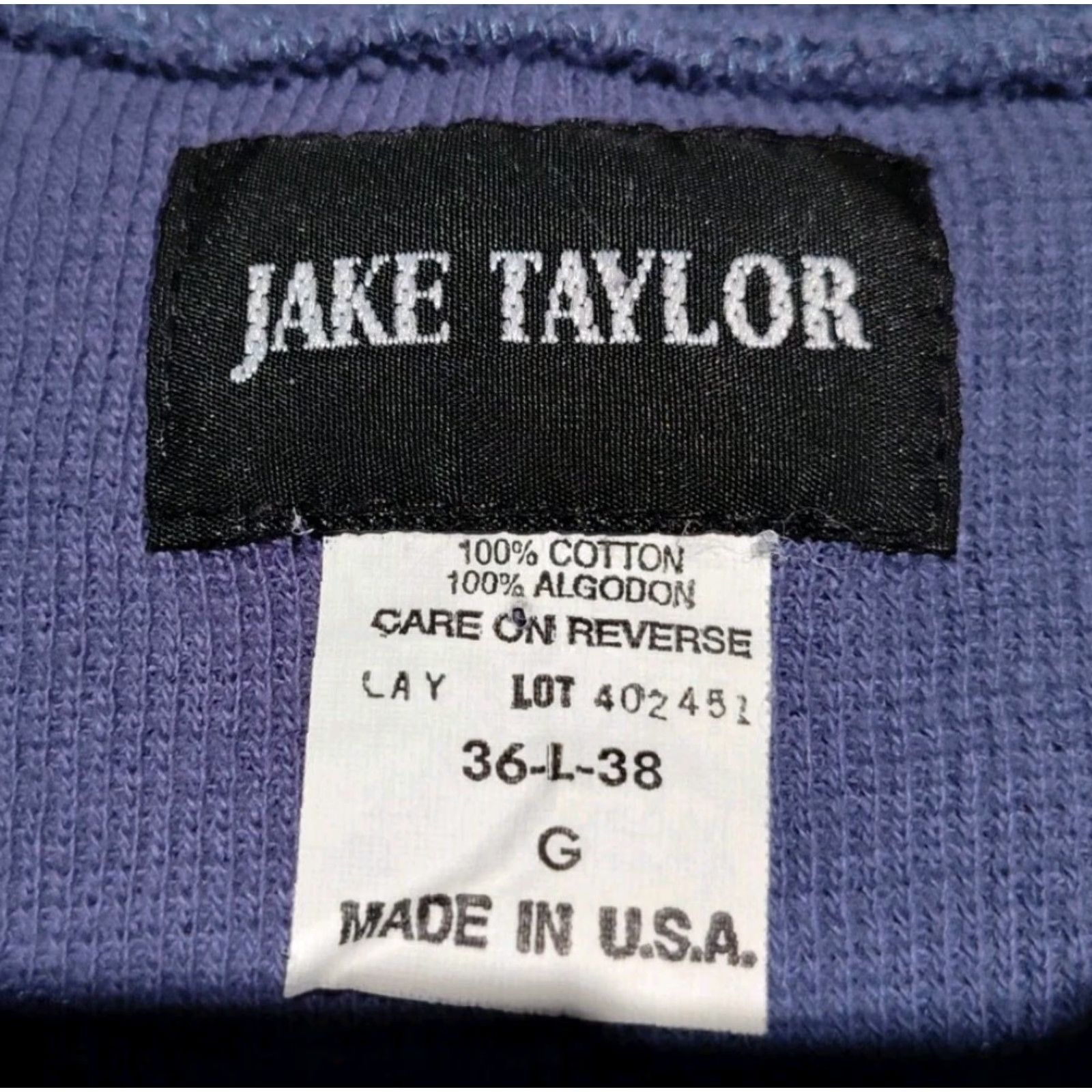 Vintage Vintage Jake Taylor Waffle Knit Henley Shirt Mens L Blue 1990s Grunge USA Made Rare Size US L / EU 52-54 / 3 - 7 Thumbnail