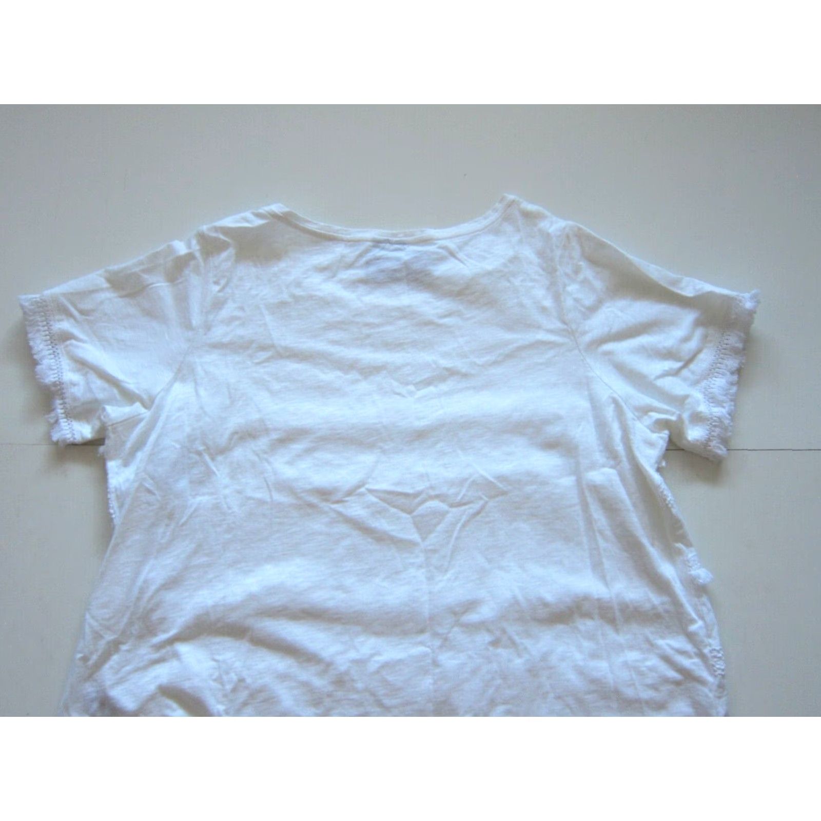 Avenue Avenue VIP Knits Blouse Shirts 22/24 White Fringe Short Sleeve Peasant 100% Cotton NWT Women Size 3XL / US 20-22 - 7 Thumbnail