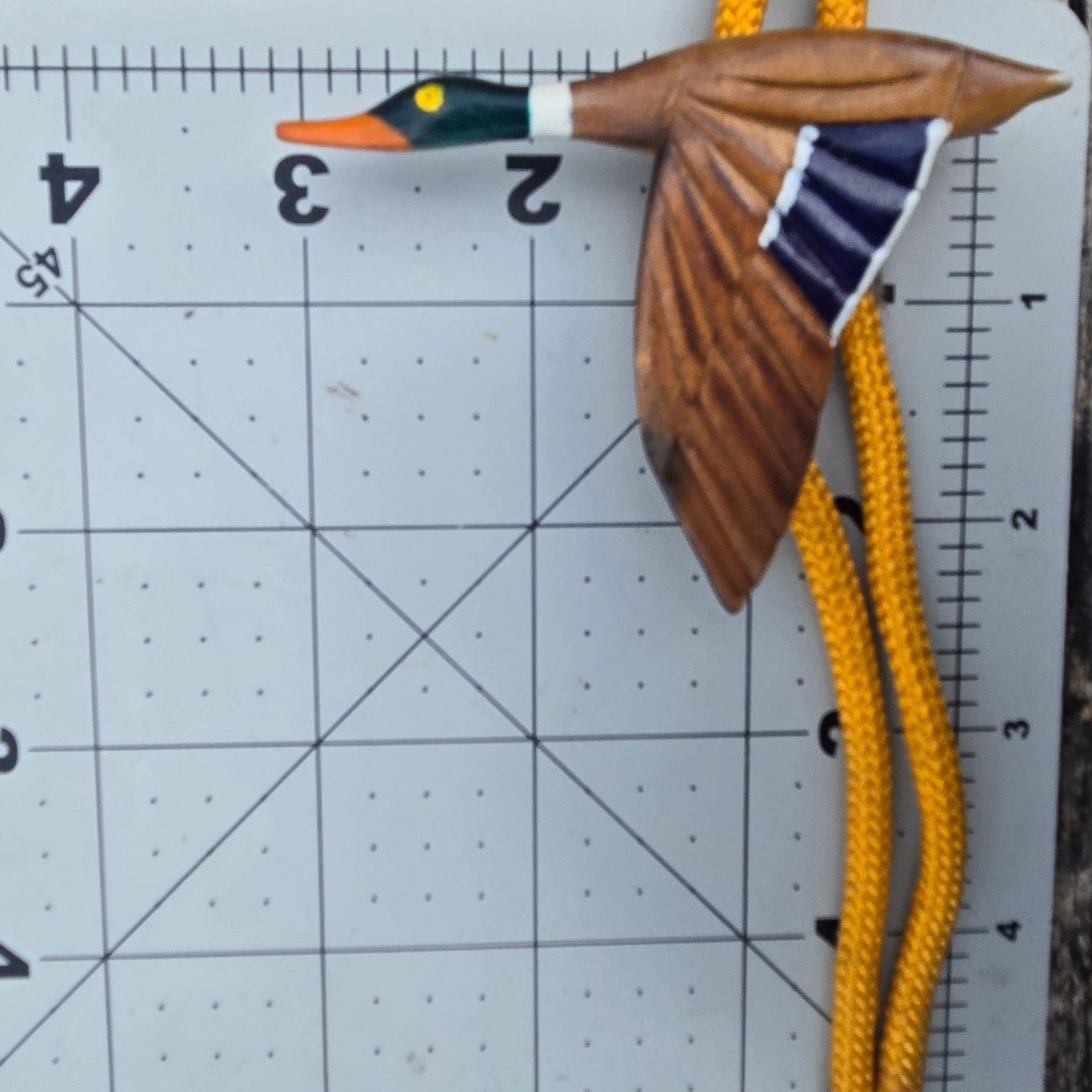 Other Vintage Mallard Duck Bolo Tie Wood Yellow Braided Cord Weste Size ONE SIZE - 5 Thumbnail