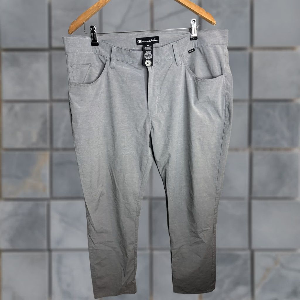 TravisMathew TravisMathew Pants Mens 38 Gray Slim Fit Stretch Lightweight Casual Golf Chino Size US 38 / EU 54 - 1 Thumbnail