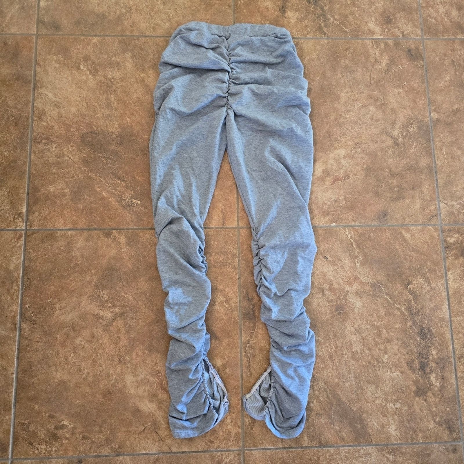 Other Light Grey Ruched Skinny Flare Pant Size 28" / US 6 / IT 42 - 2 Thumbnail
