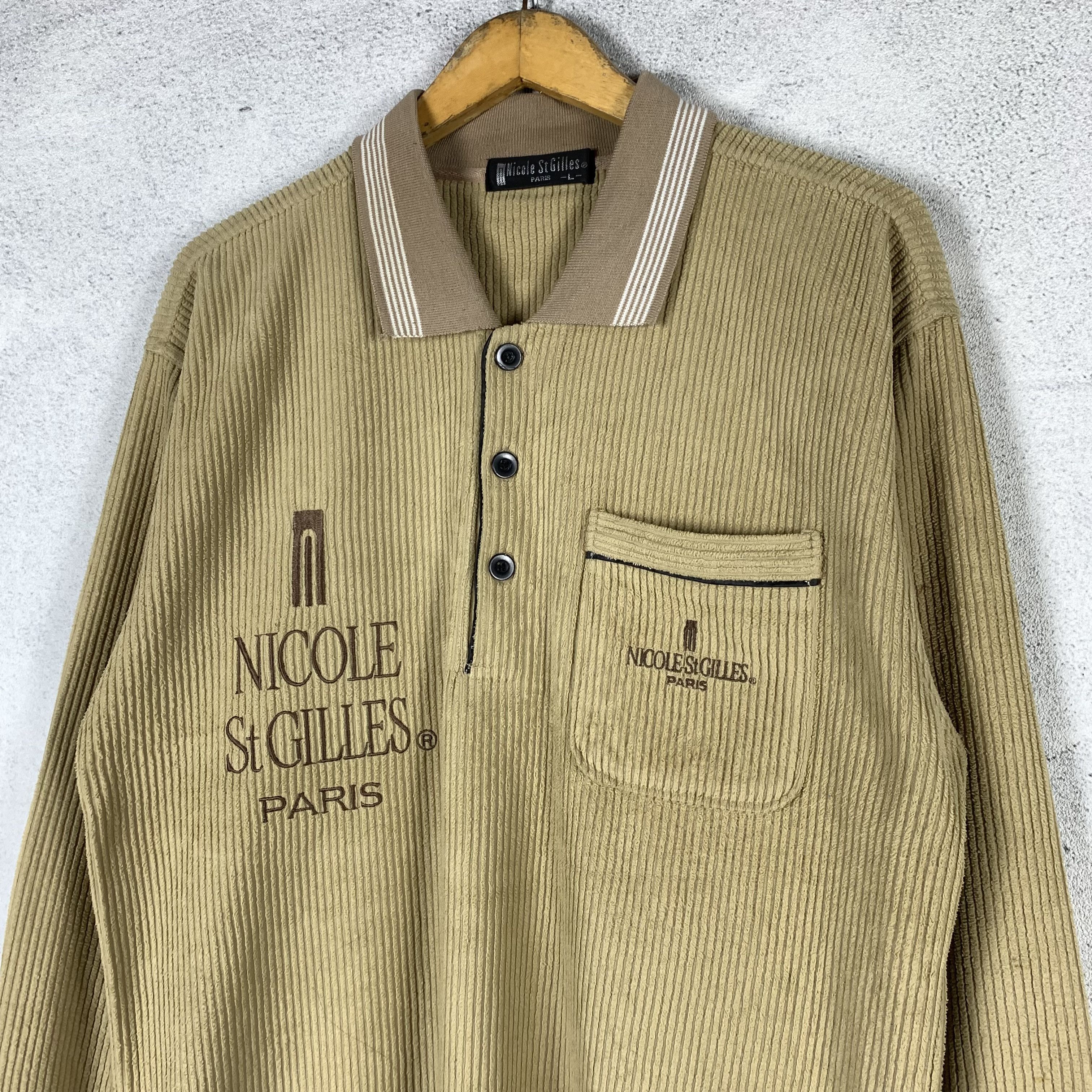 Vintage Vintage 90s Nicole St Gilles Paris Sweatshirt Crewneck Beige Size US L / EU 52-54 / 3 - 3 Thumbnail