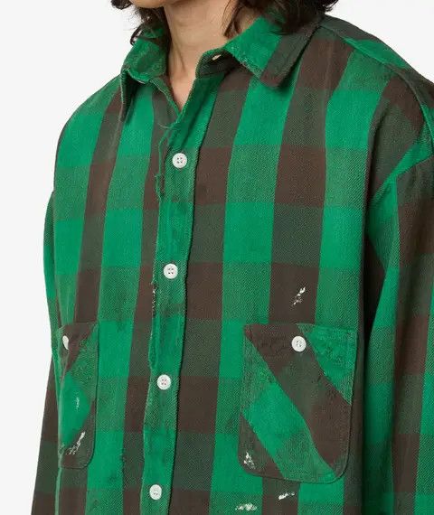 Saint Michael o1mle0326 Flannel Check Shirt in Green Size US S / EU 44-46 / 1 - 4 Thumbnail