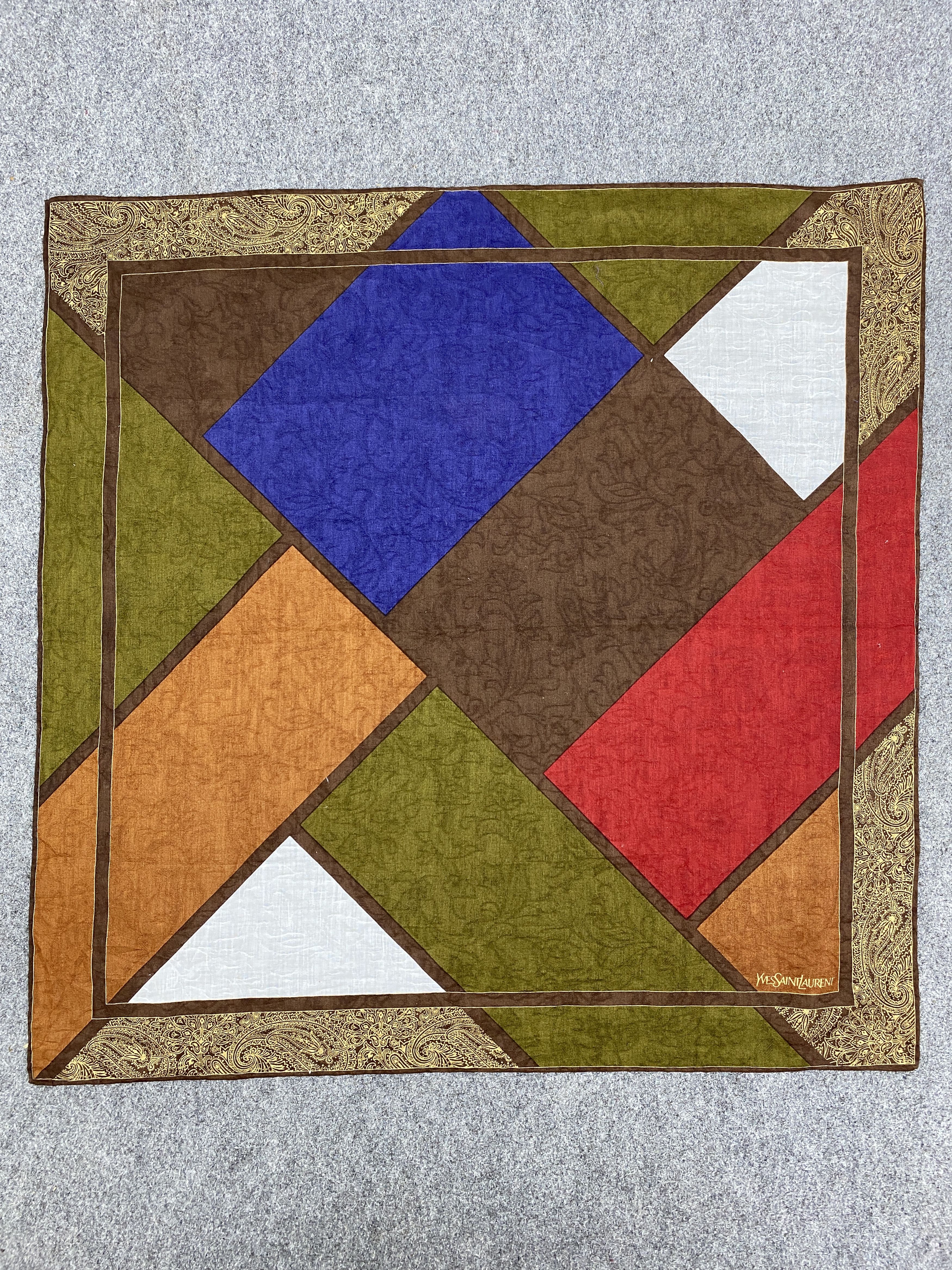 Yves Saint Laurent Yves Saint Laurent Handkerchief / Neckerchief HKC0583 Size ONE SIZE - 4 Thumbnail
