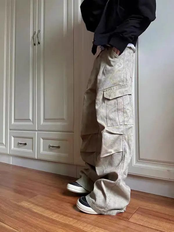 VIBE Vintage Street Y2K Large Pocket Pleated Work Casual Pants Size US 32 / EU 48 - 4 Thumbnail