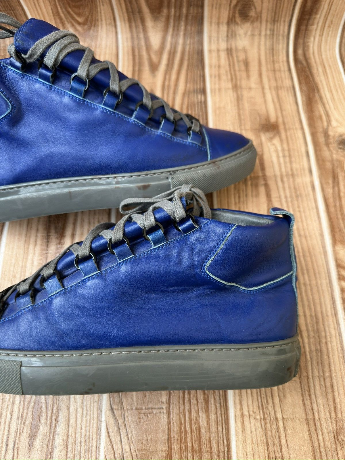 Balenciaga Balenciaga Arena Blue Leather Hightops Size US 7 / EU 40 - 10 Thumbnail