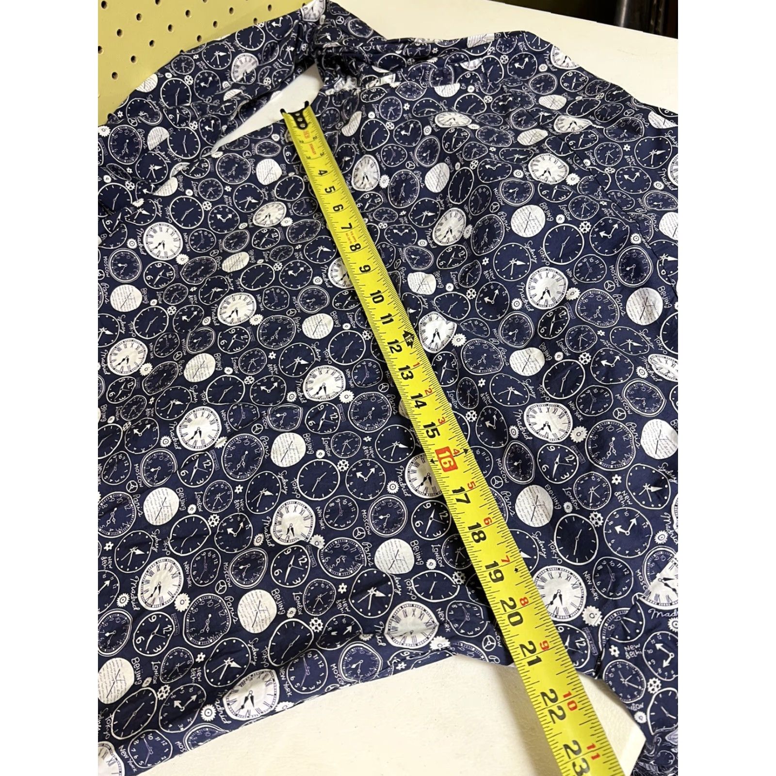 Jared Lang Jared Lang Shirt Men L Long Sleeve Button-Up Navy Geometric Clocks Casual Business Gift/Workwear Mens Size US L / EU 52-54 / 3 - 5 Thumbnail