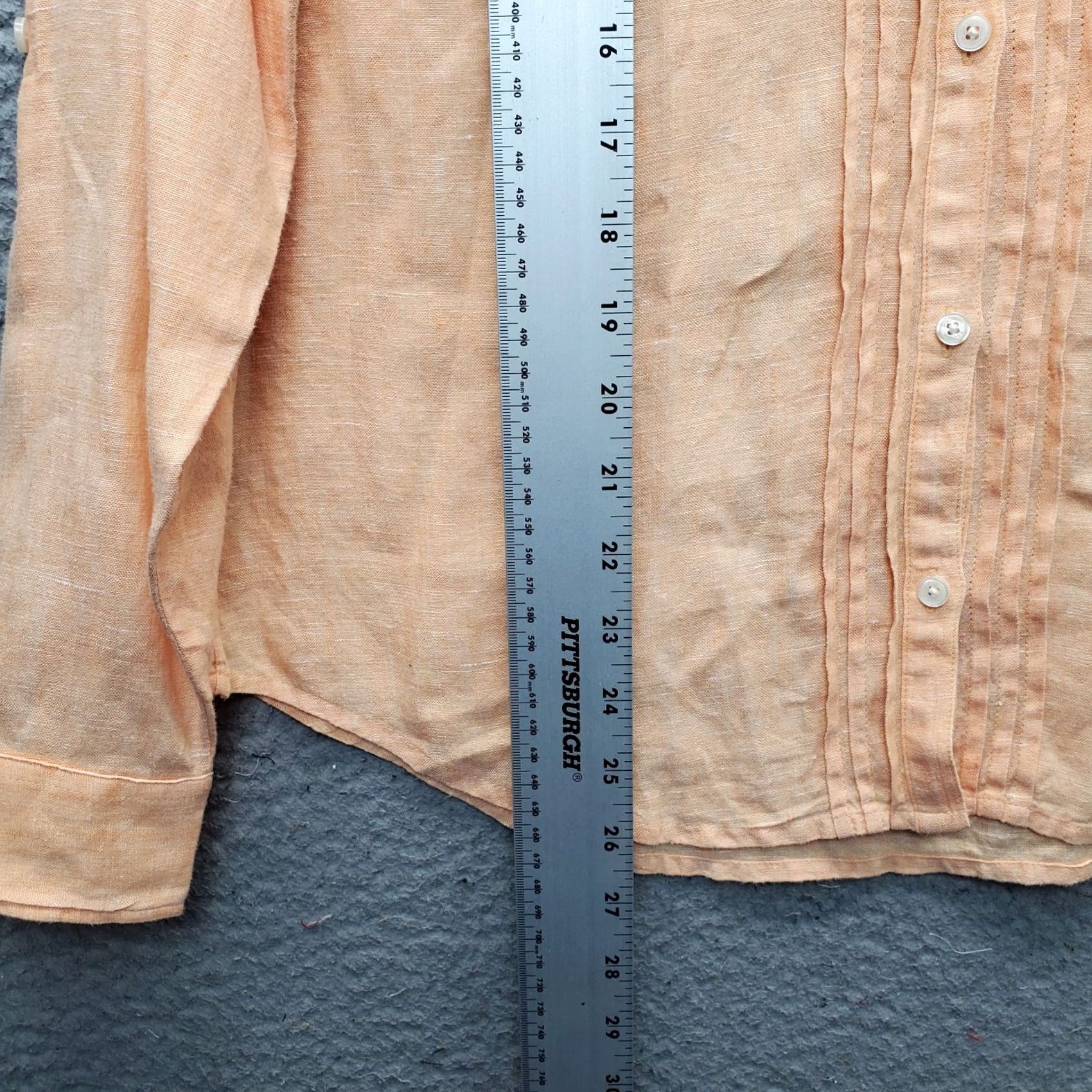 Nautica Nautica Shirt Women Size M Orange Linen Pintuck Embroidered Logo Roll Tab Sleeve Size M / US 6-8 / IT 42-44 - 3 Thumbnail