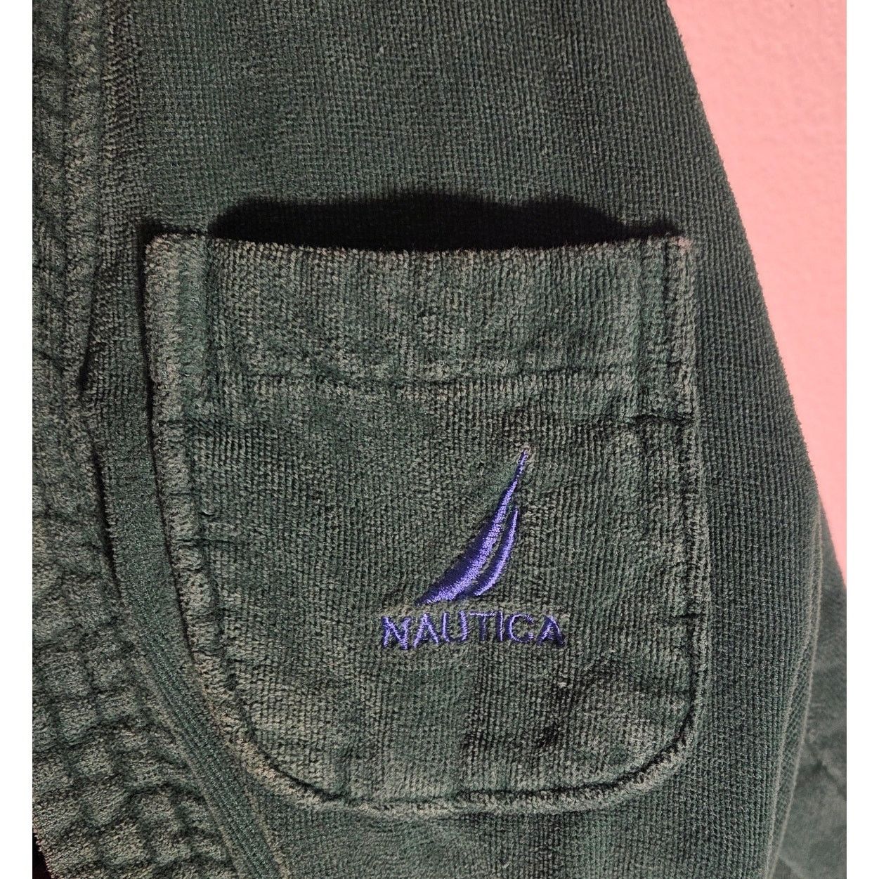 Nautica Nautica Unisex Sleep/Bath Robe - Green with Blue Accent Size ONE SIZE - 5 Thumbnail