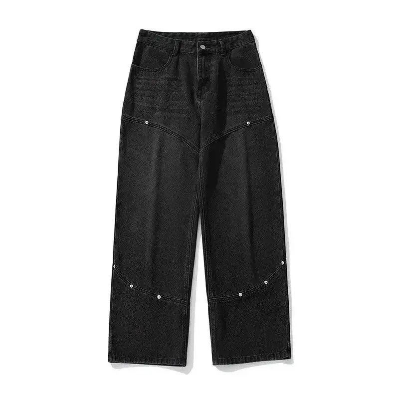 Japanese Brand Streetwear Casual Design Washed Black Loose Jeans Pants Size US 32 / EU 48 - 4 Thumbnail