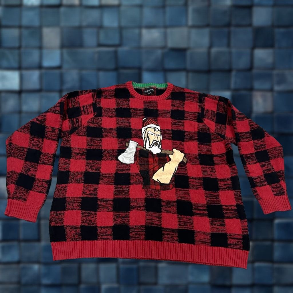 Lumberjack Blizzard Bay Lumberjack Santa Ugly Christmas Sweater Men's XXL Crew Neck Long Sleeve Multicolor Knit Quilted Sequin Christmas Pullover Sweatervest? Size US XXL / EU 58 / 5 - 1 Thumbnail