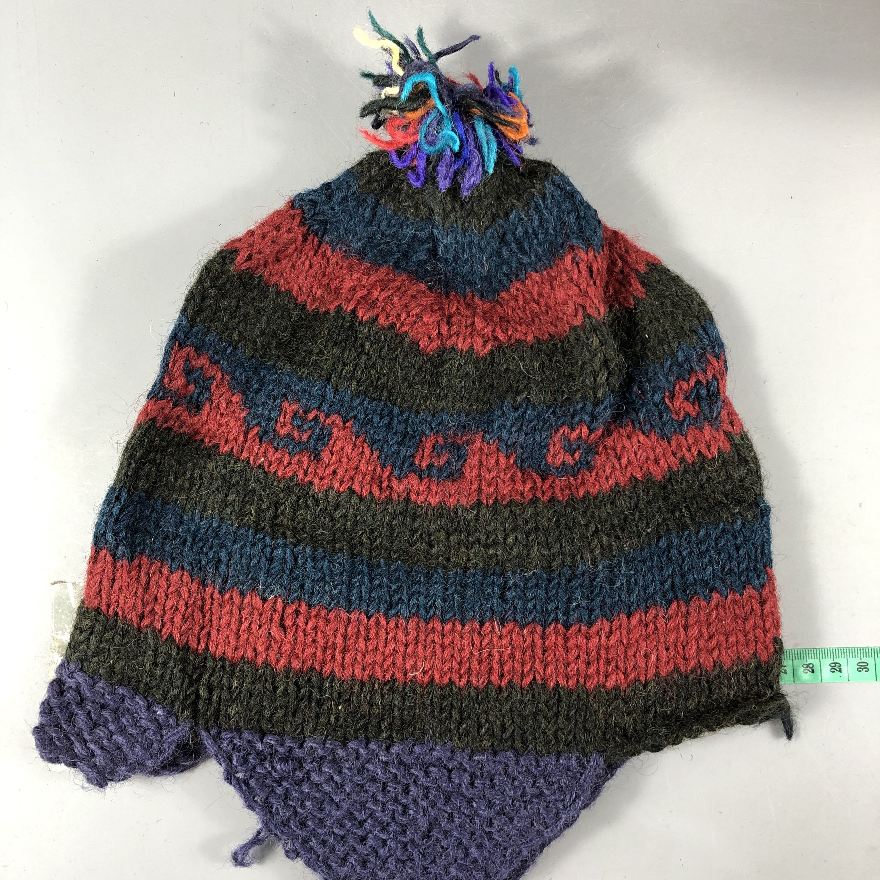Japanese Brand Stripe Earflap Beanie Snowcap Hat Size ONE SIZE - 3 Thumbnail