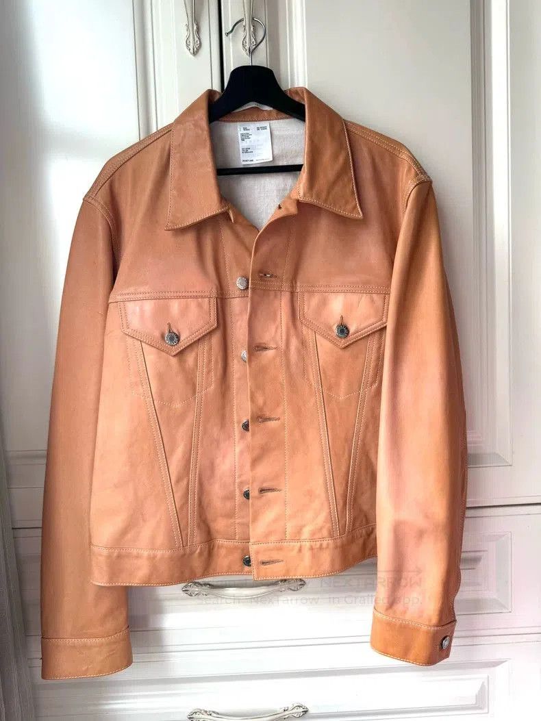 Helmut Lang Helmut Lang Orange Pink Leather Jacket. Size US L / EU 52-54 / 3 - 1 Thumbnail