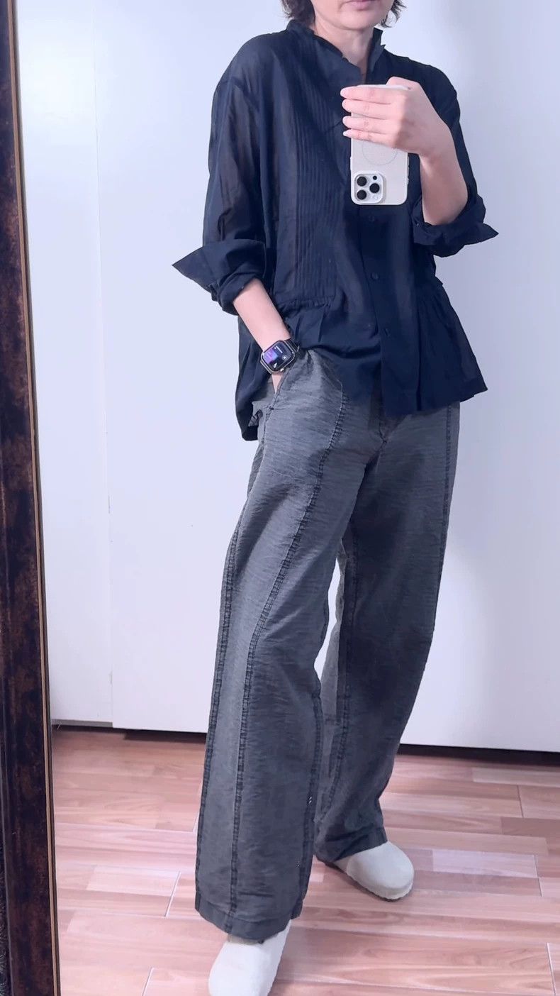 Issey Miyake Issey Miyake size:M Grey casual pants Size 22" - 3 Thumbnail
