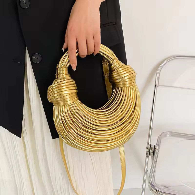 Luxury Rope Shoulder Bag in Gold, Women's