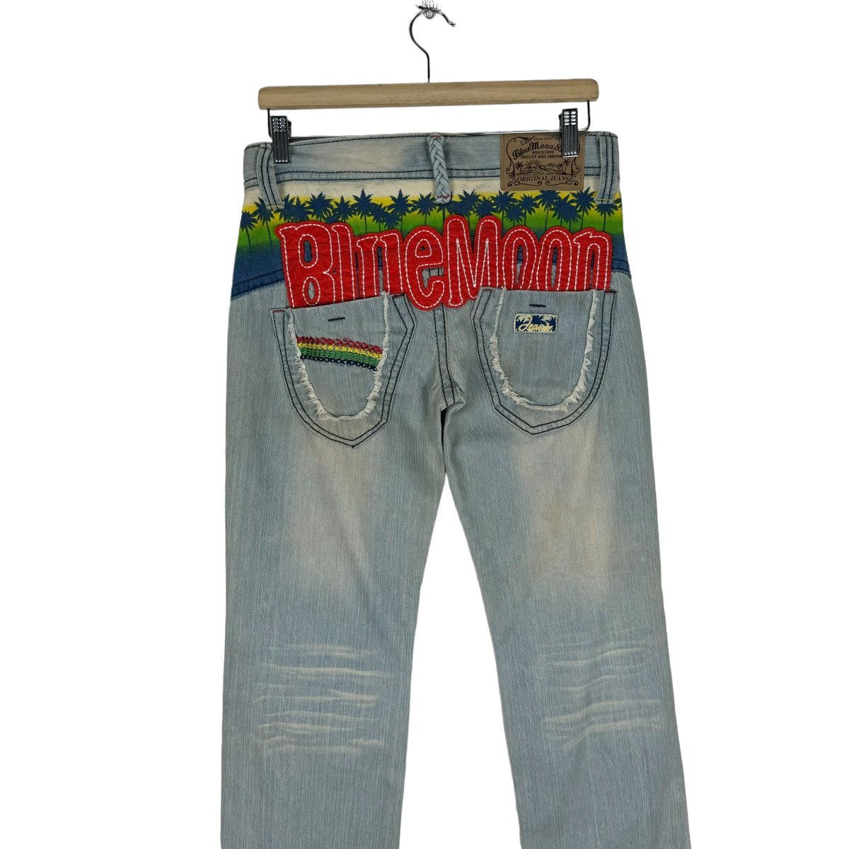Blue Blue Japan ☀️BLUE MOON BLUE HAWAII DENIM JEANS PANTS Size US 30 / EU 46 - 7 Thumbnail