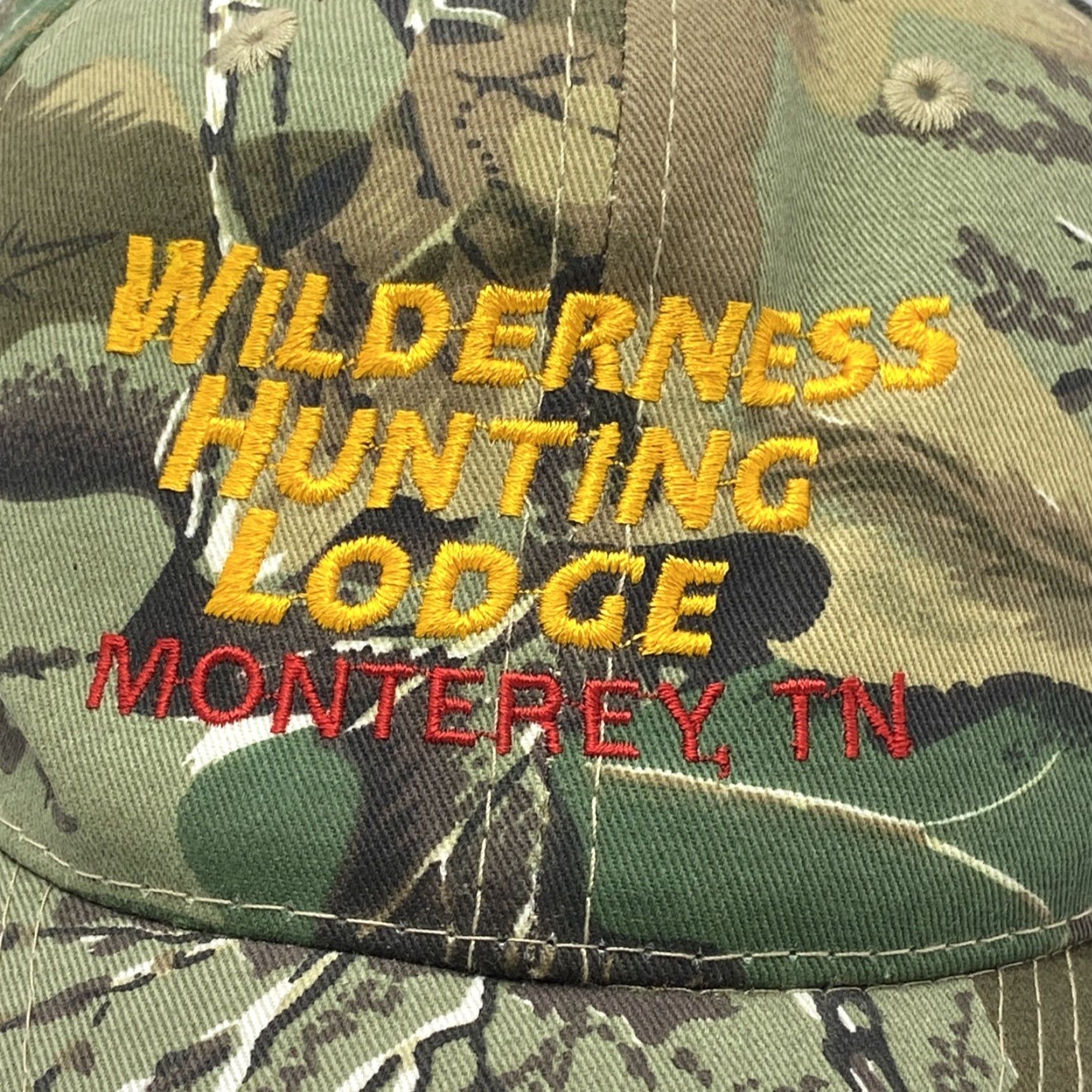 Vintage VINTAGE Otto Wilderness Hunting Lodge Monterey TN Snapback Cap Unisex Adults Adjustable Camouflage Twill Cotton Poly 90s Hunting Mens Womens Size ONE SIZE - 2 Thumbnail