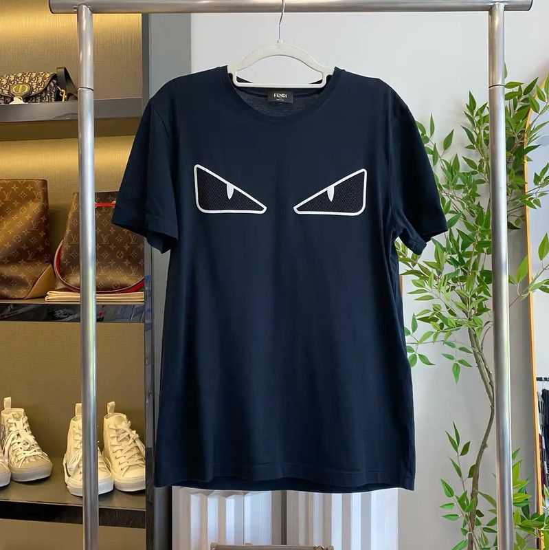 Fendi Fendi Black Cotton Graphic T-Shirt for Men 0089 Size US M / EU 48-50 / 2 - 1 Thumbnail