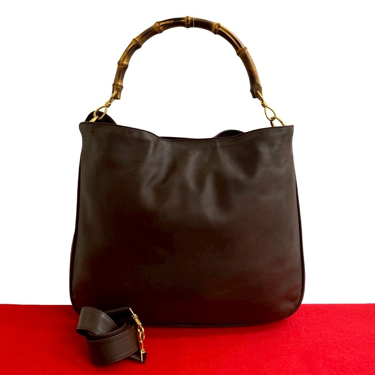 Gucci Gucci Gucci Bamboo Leather 2way Handbag Leather Shoulder Bag Size ONE SIZE - 1 Thumbnail