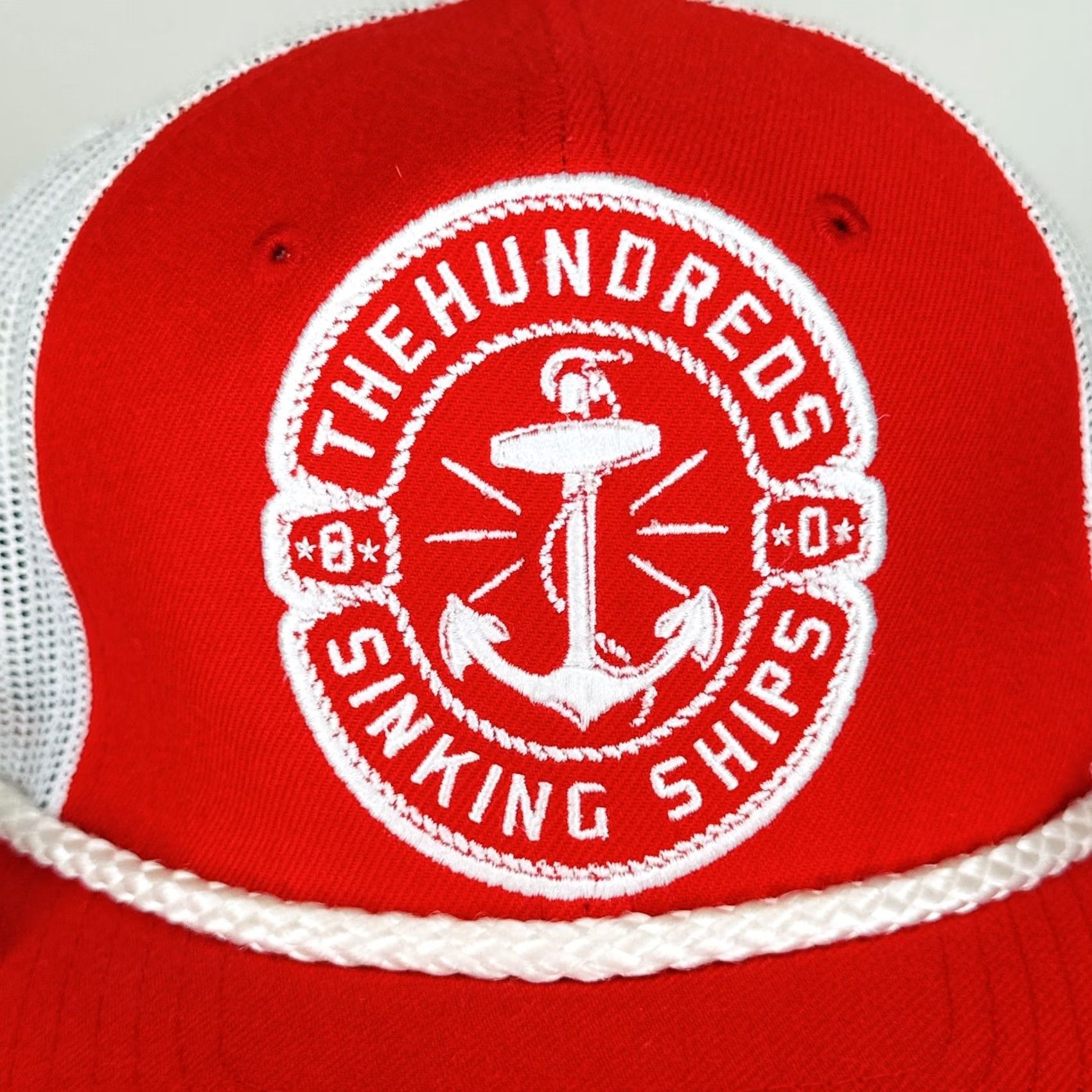 The Hundreds The Hundreds Trucker Hat Snapback Red White Sinking Ships Rope Cap Mens One Size Size ONE SIZE - 2 Thumbnail