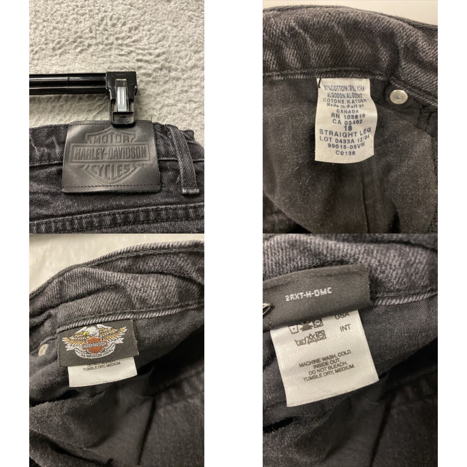 Harley Davidson Harley Davidson Jeans Womens Size 18 Black Straight /0003 Size 40" / US 18 - 9 Thumbnail