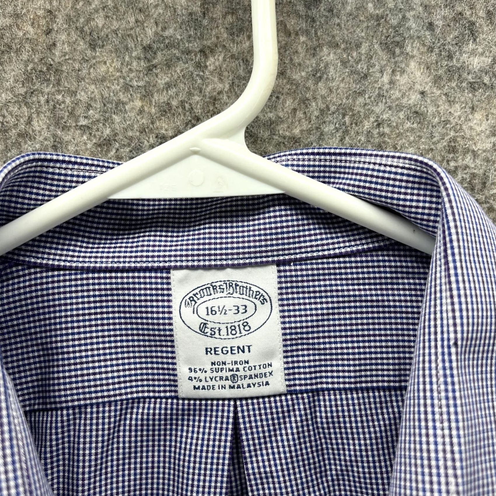 Brooks Brothers Brooks Brothers Shirt Men 16.5 33 Blue Check Button-Down Regent Preppy Supima Regular Casual Form... Size US XL / EU 56 / 4 - 5 Thumbnail