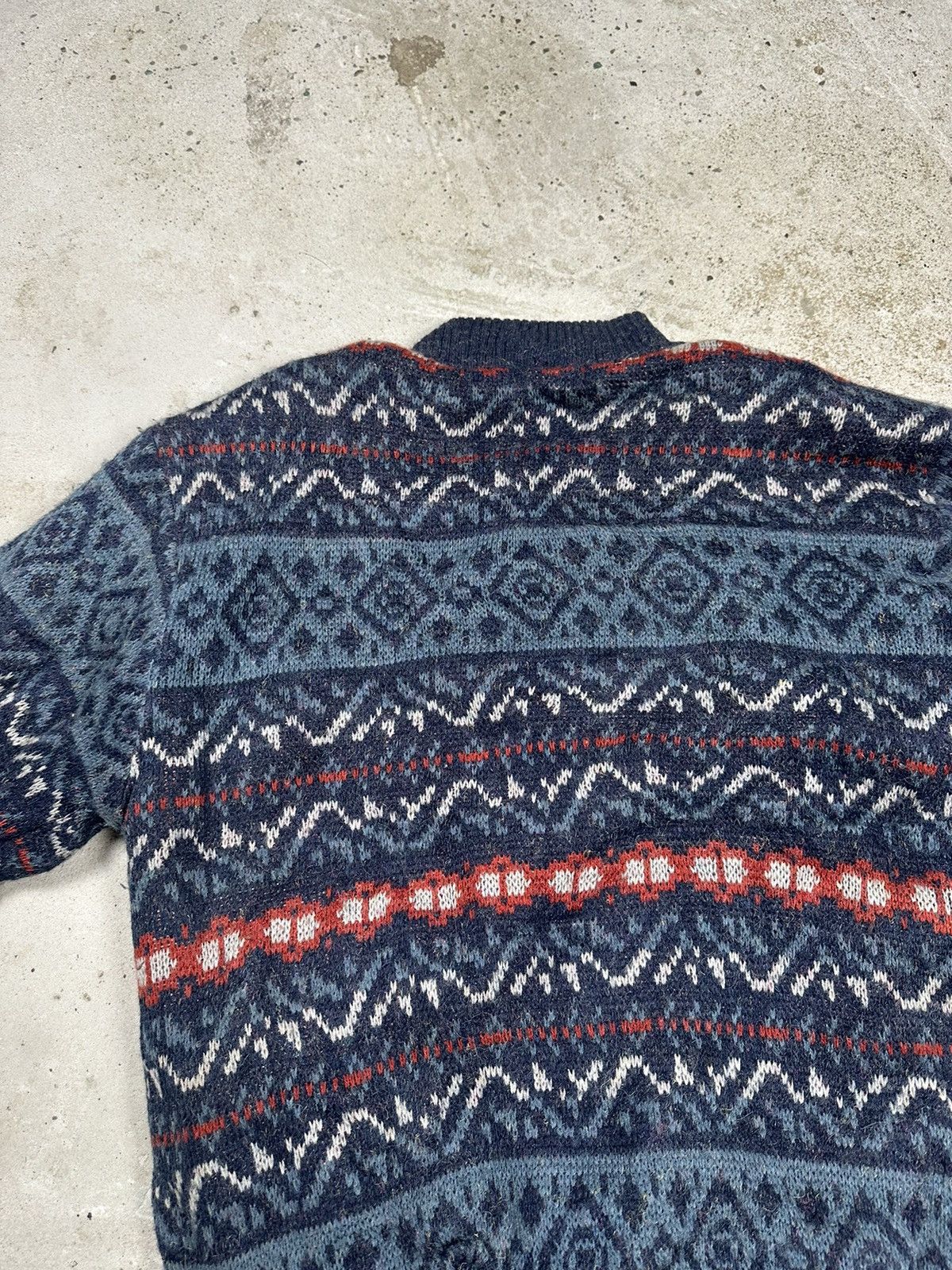 Japanese Brand × Vintage Vintage 90s Wool Abstract Geometric Bomber Jacket Sherpa Size US S / EU 44-46 / 1 - 13 Thumbnail