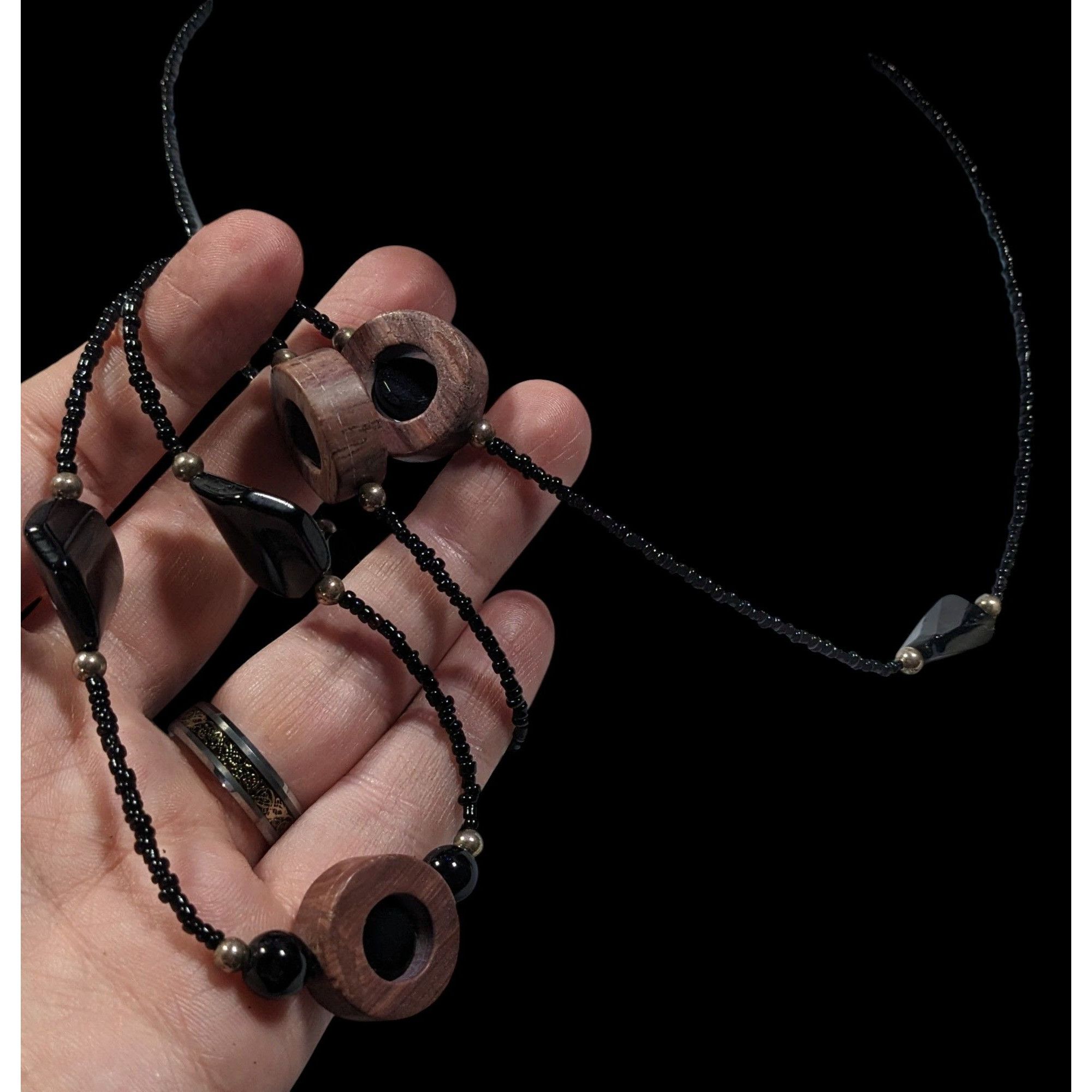 Other Handmade Unique Wood And Glass Beaded Necklace Size ONE SIZE - 6 Thumbnail