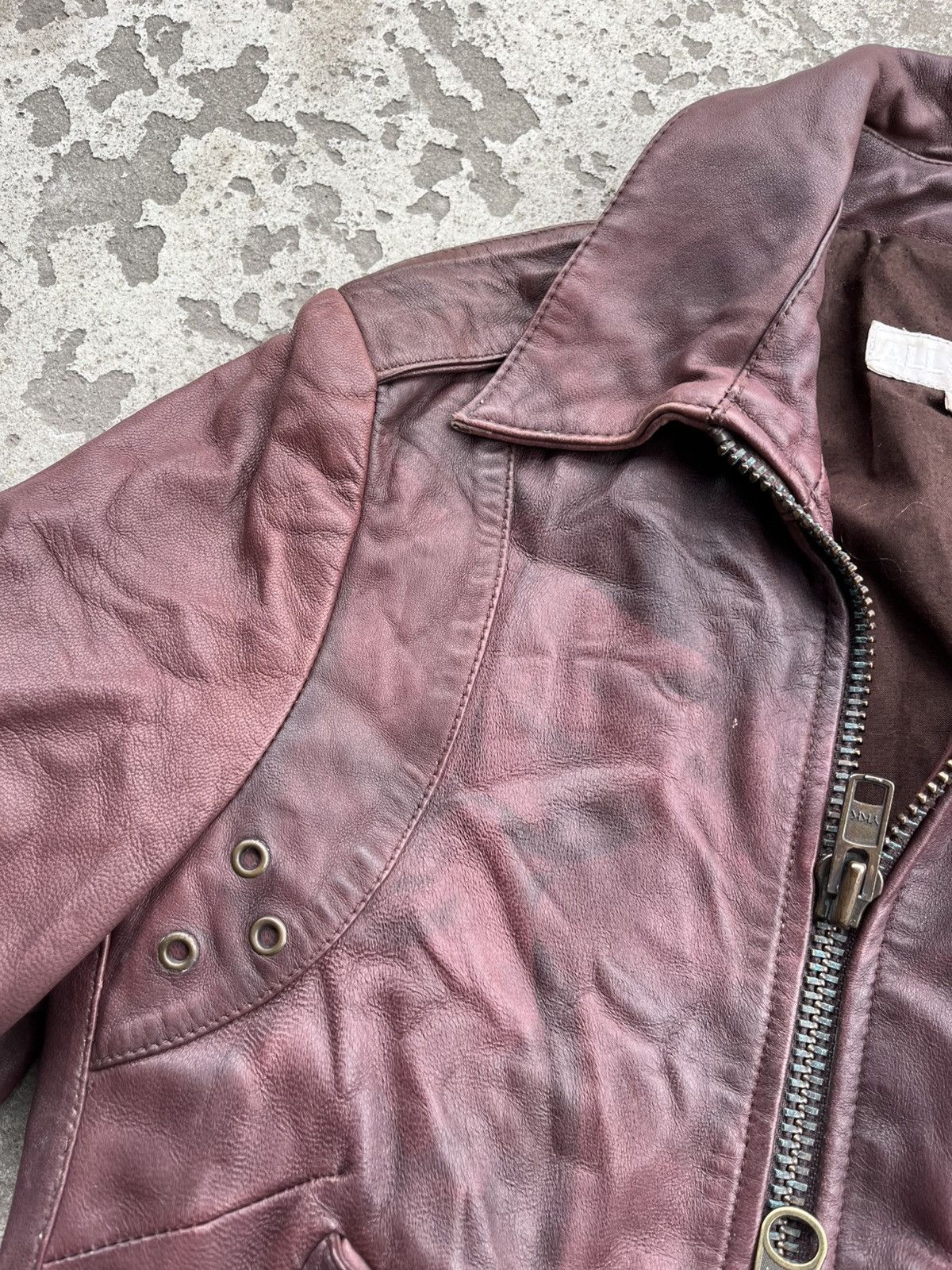 Allsaints × Japanese Brand Vintage AllSaints Avant Garde Sun Faded Red Leather Jacket Size S / US 4 / IT 40 - 12 Thumbnail