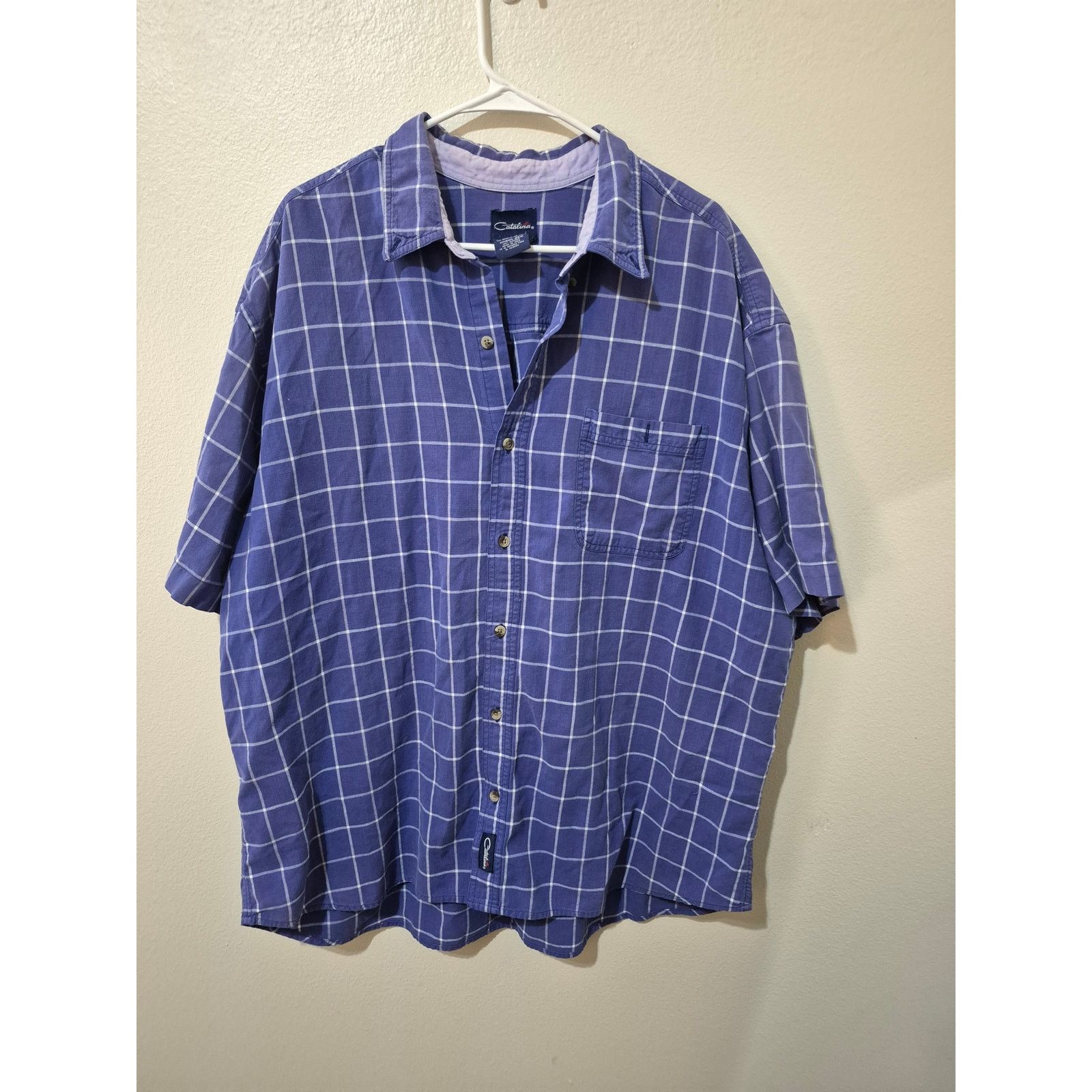 Catalina Catalina Mens 2XL Short Sleeve Button Down Shirt 100% Cotton Size US XXL / EU 58 / 5 - 1 Thumbnail