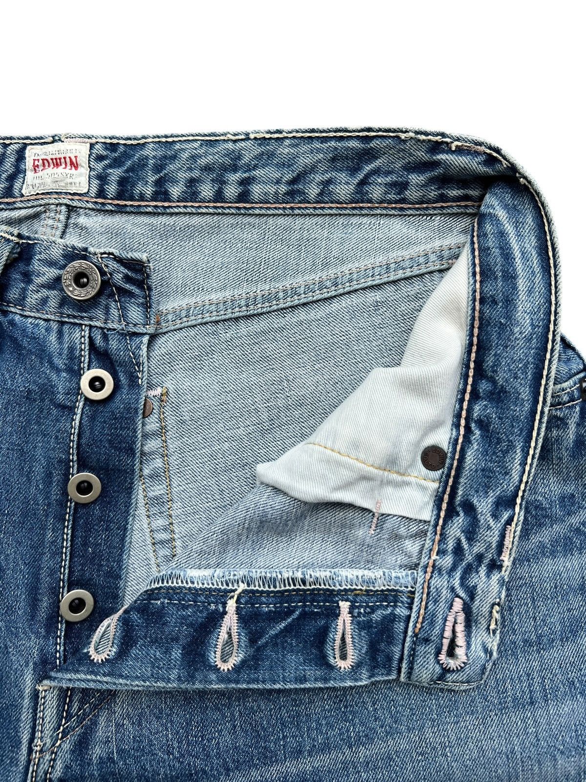 Edwin Vintage Edwin 505SR Selvedge Distressed Denim Jeans 32x34 Size US 32 / EU 48 - 9 Thumbnail