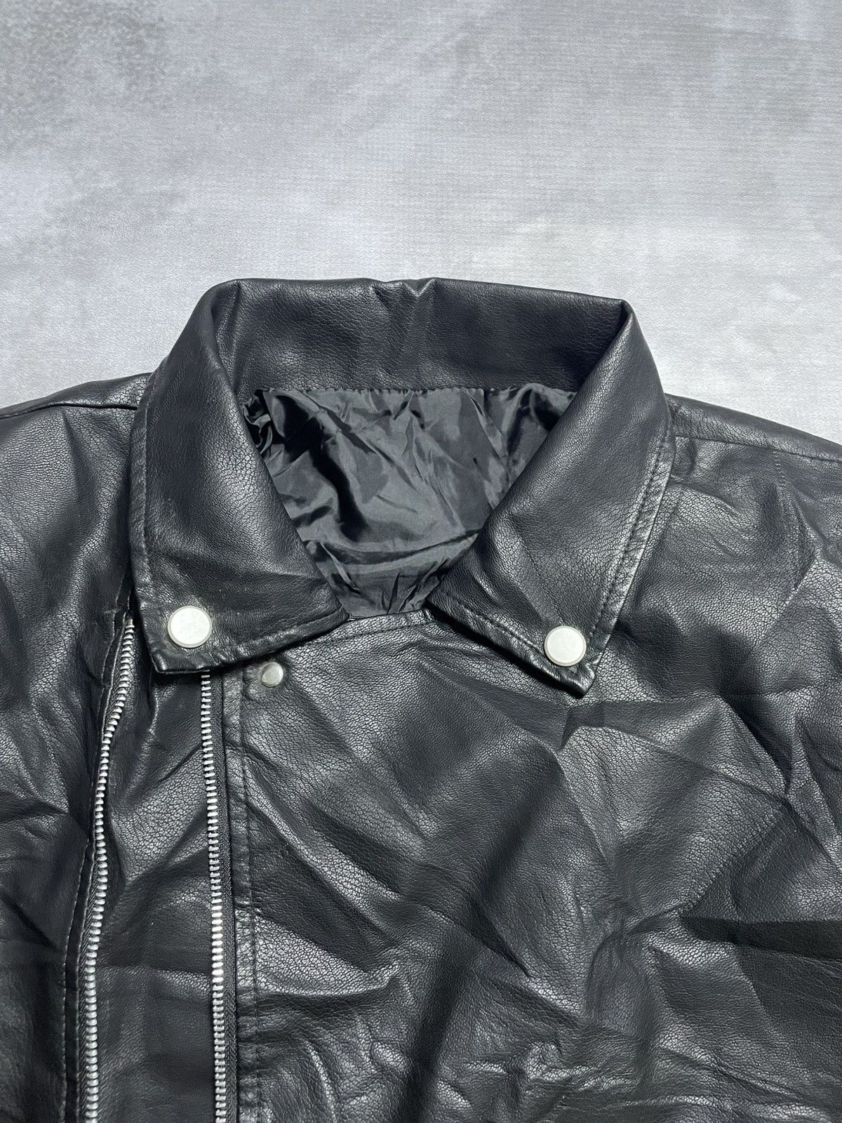 If Six Was Nine × Shein 2000’s Shein - Asymmetrical Leather Biker Jacket Size US L / EU 52-54 / 3 - 9 Thumbnail