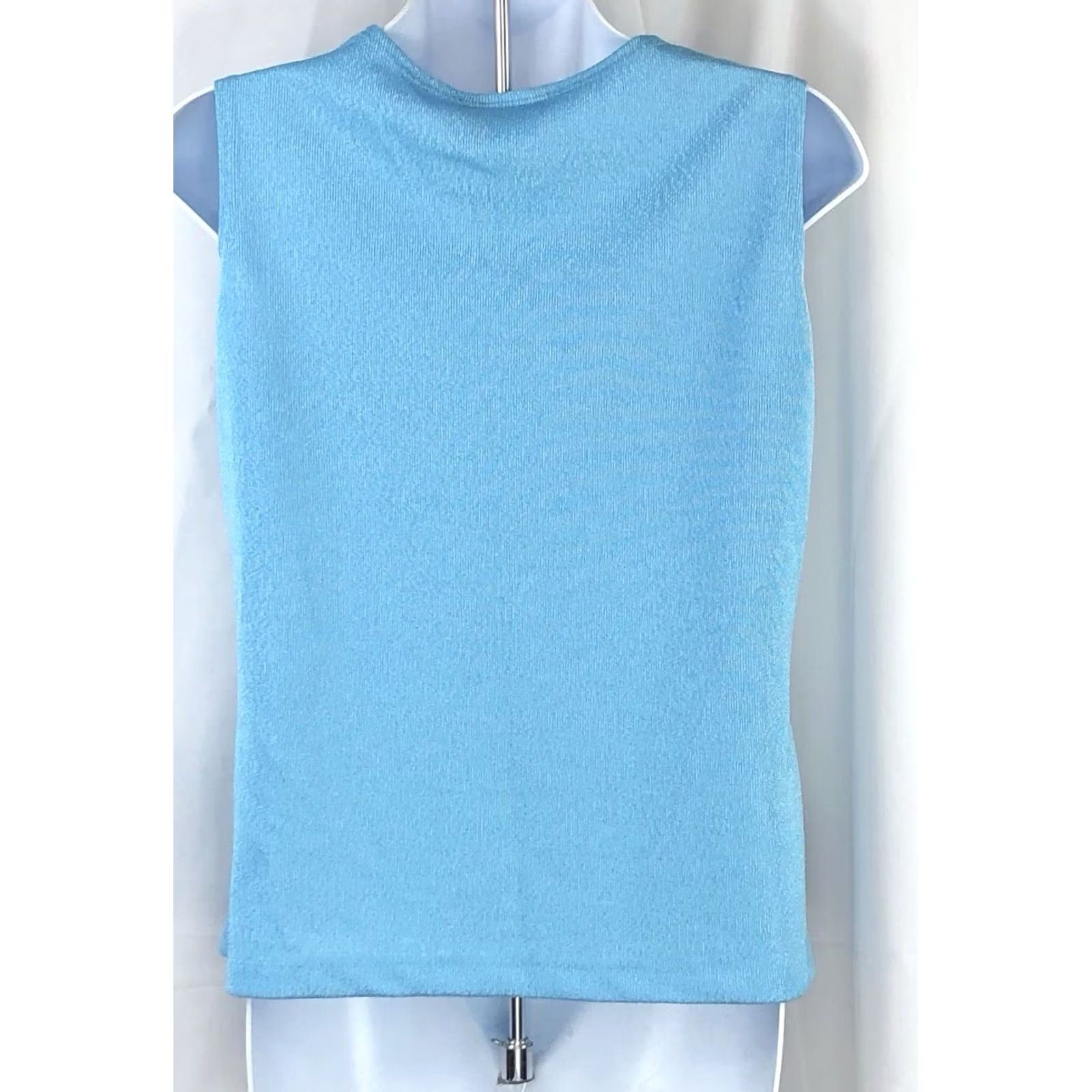 Vintage Notations Tank top Blue Sleeveless Knit Pullover Coastal Capsule Beach Summer Shirt Women S Size S / US 4 / IT 40 - 3 Thumbnail