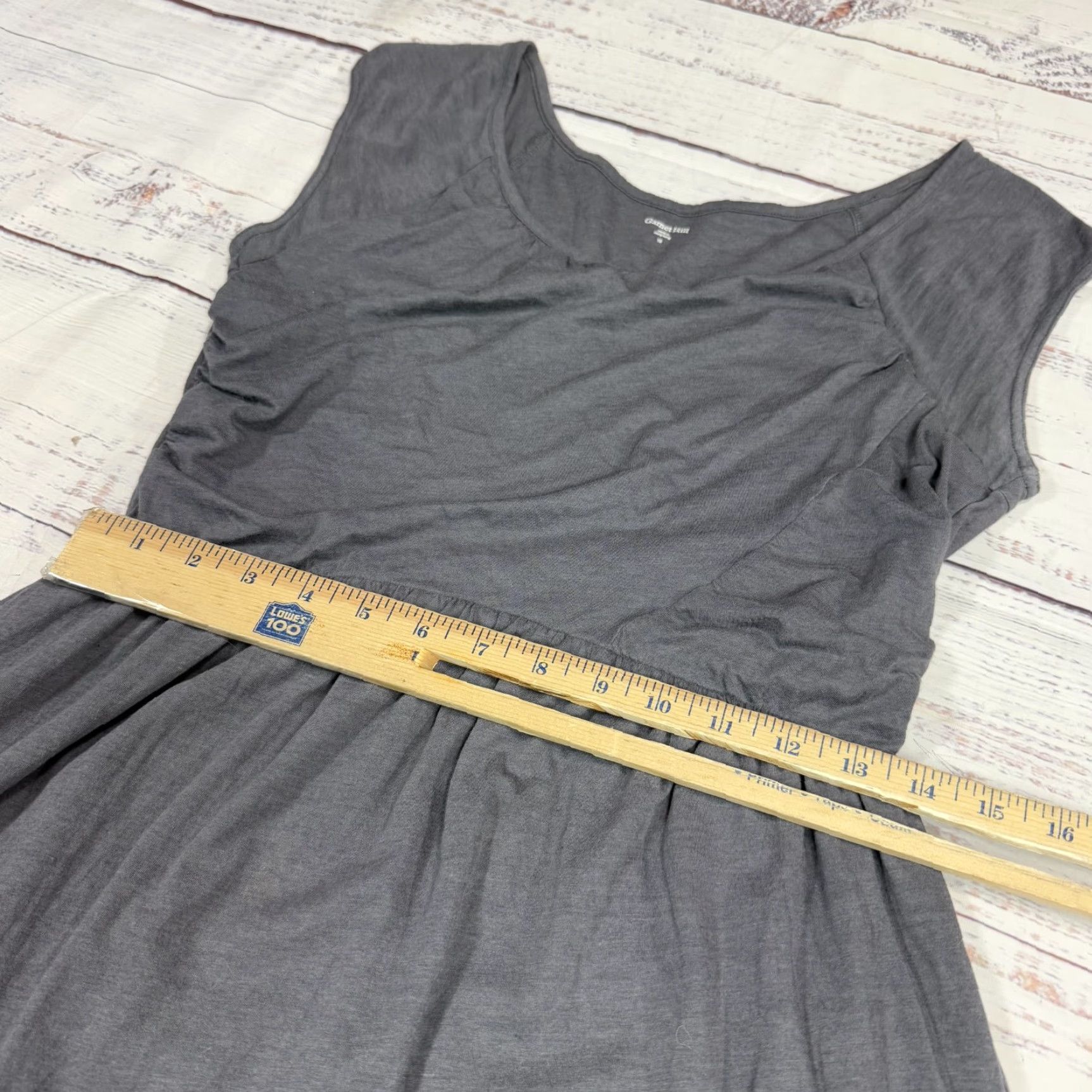 Vintage Garnet Hill Gray Sleeveless Dress Fit & Flare Casual Stretch Lined Sz 10 Size L / US 10 / IT 46 - 4 Thumbnail
