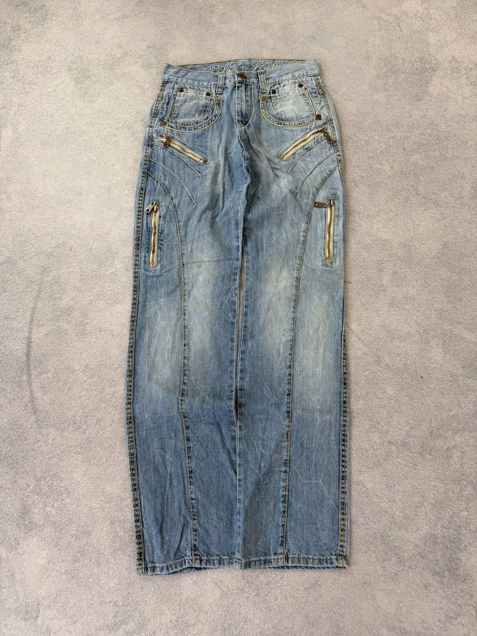 If Six Was Nine AVANT GARDE WASHED BAGGY edhardy STYLE CARGO JEANS Size US 32 / EU 48 - 1 Thumbnail
