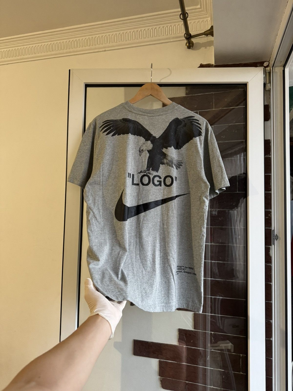 Nike × Off-White Nike x Off-White Virgil Ablo Logo gray Tshirt Size US L / EU 52-54 / 3 - 5 Thumbnail