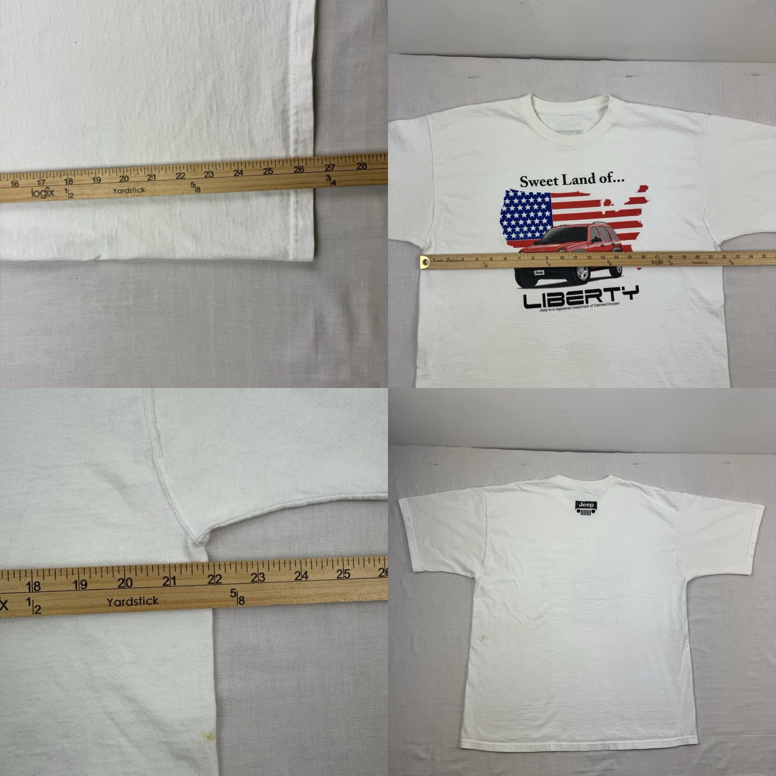 Jeep VINTAGE Jeep T-Shirt Car Promo Adult Medium White USA Y2K Graphic Print Mens M Size US M / EU 48-50 / 2 - 8 Thumbnail