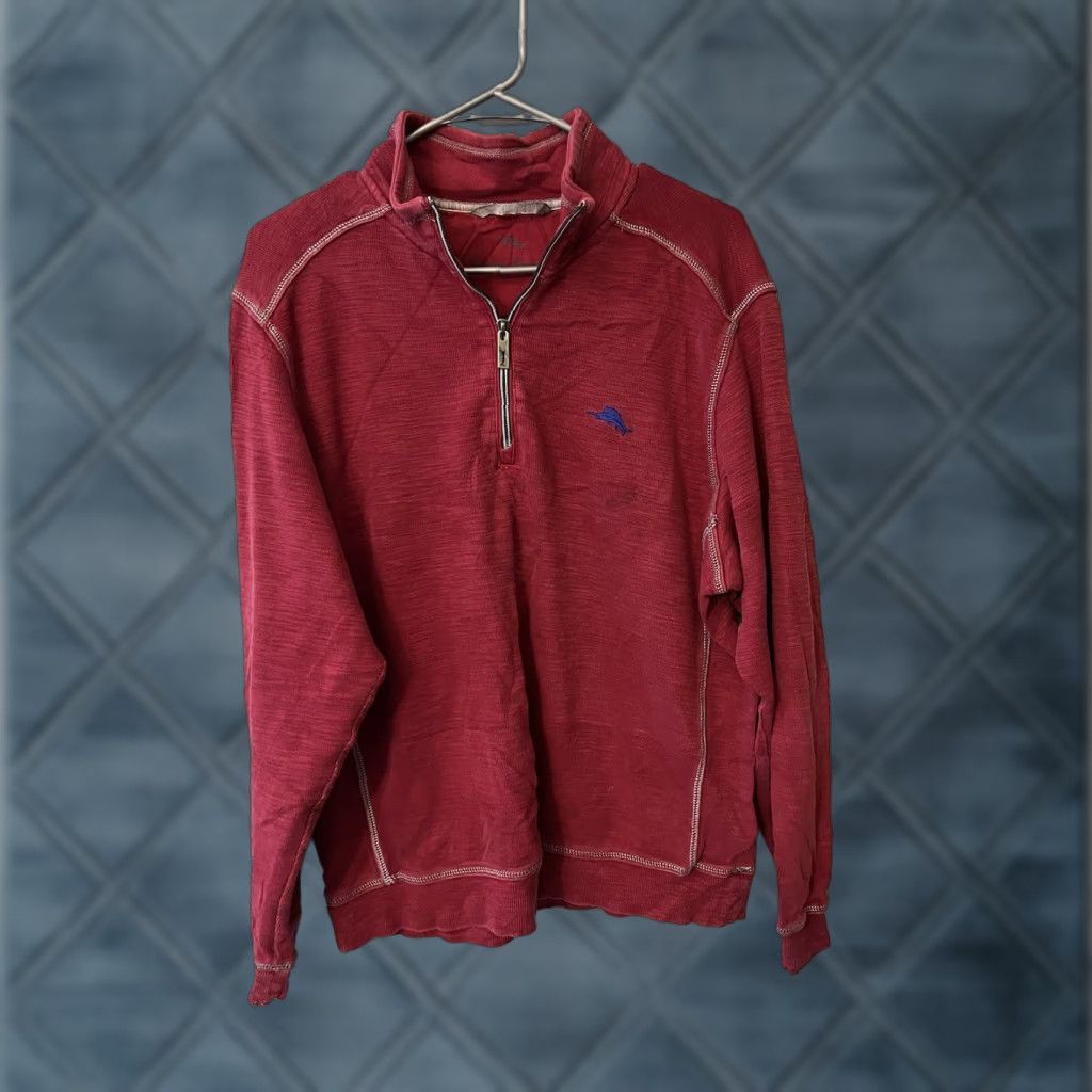 Tommy Bahama Tommy Bahama Sweater Men M 1/4 Zip Pullover Long Sleeve Red Cotton Blend Knit Logo Vintage: No, Solid, Classic American Modern Theme Size US M / EU 48-50 / 2 - 1 Thumbnail