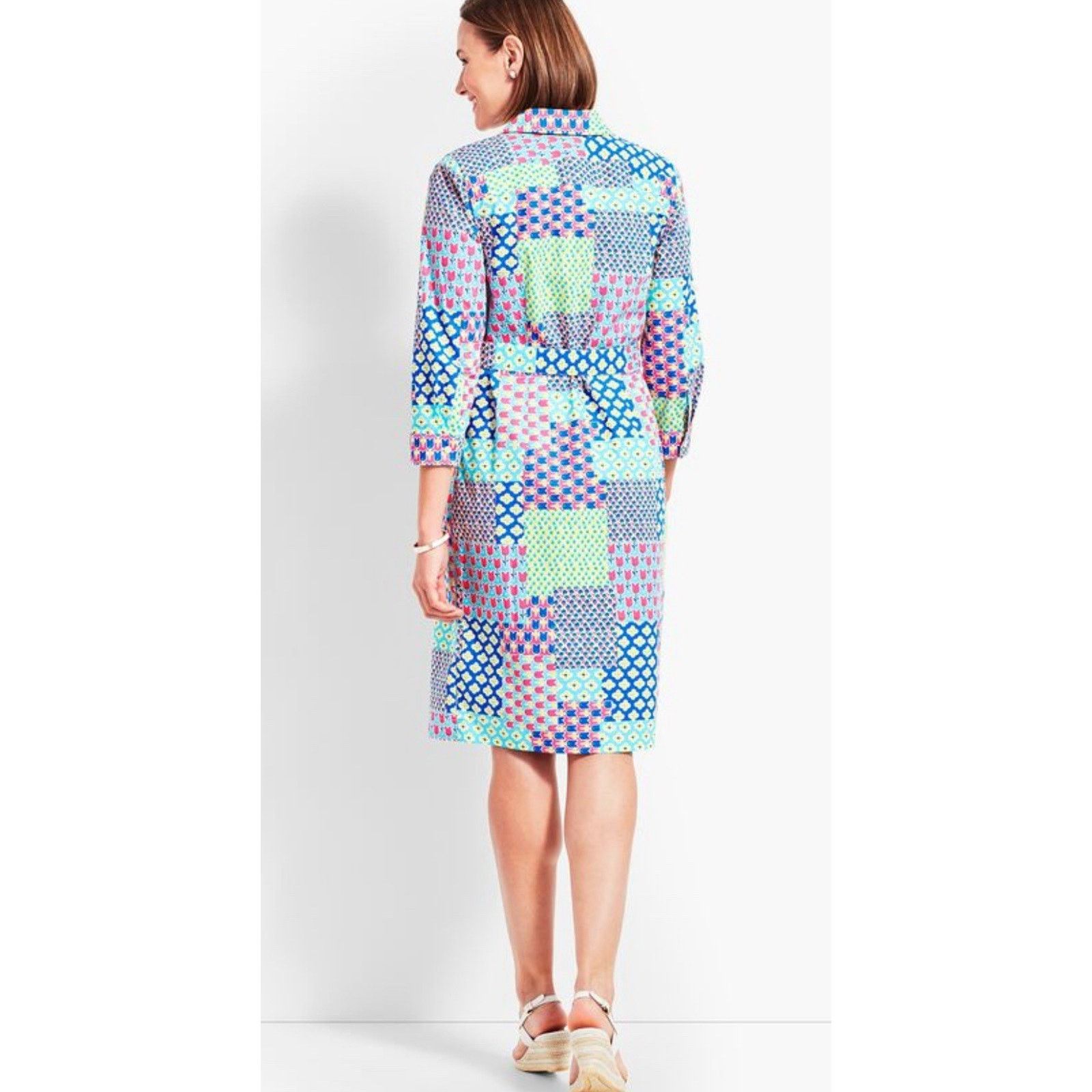 Other Talbots Island Patchwork Floral Print Belted Shirt Dress 4 Size S / US 4 / IT 40 - 3 Thumbnail