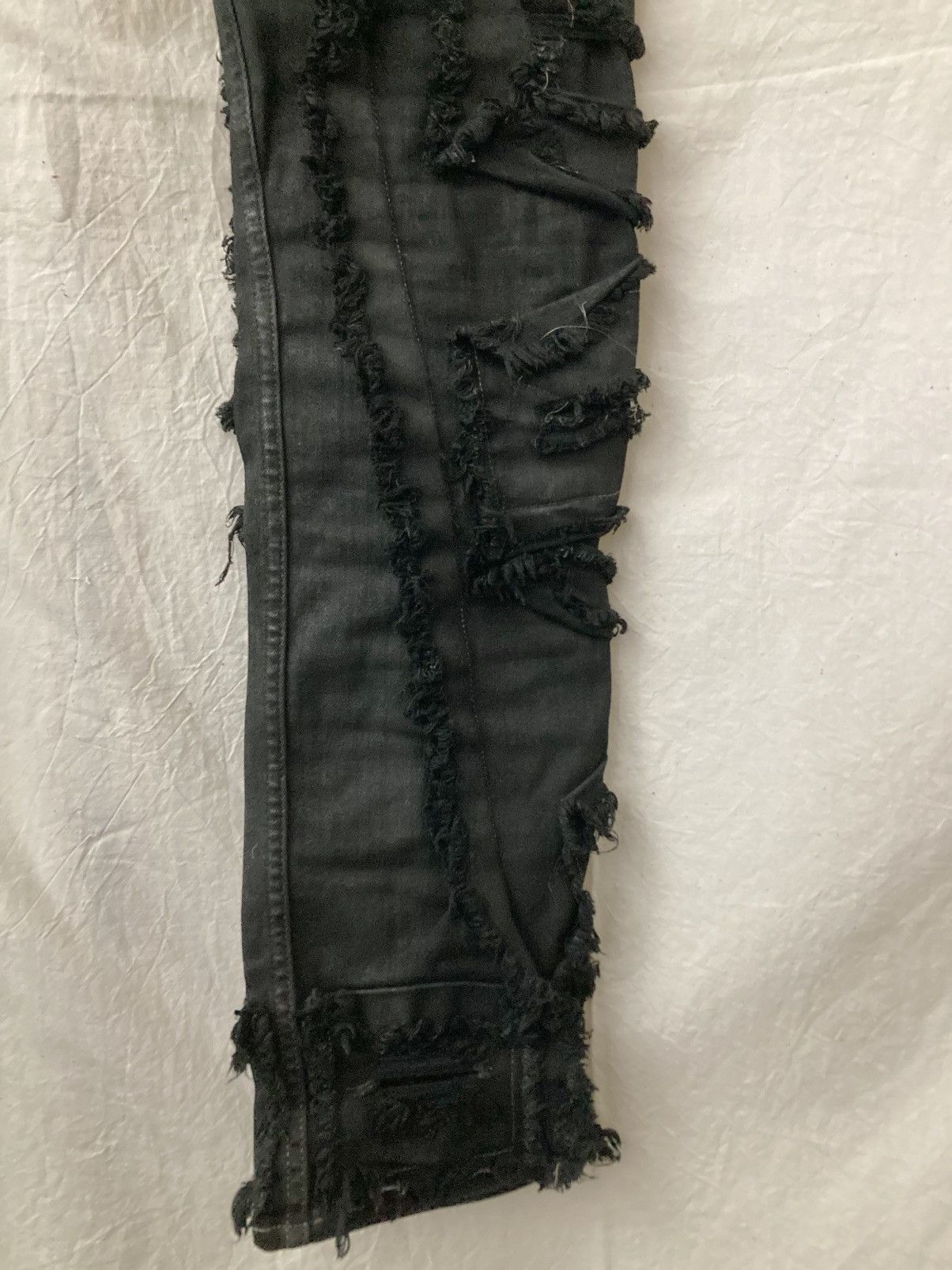 Rick Owens Drkshdw Rick Owens Black Foil Slash Stretch Denim Size US 29 - 10 Thumbnail