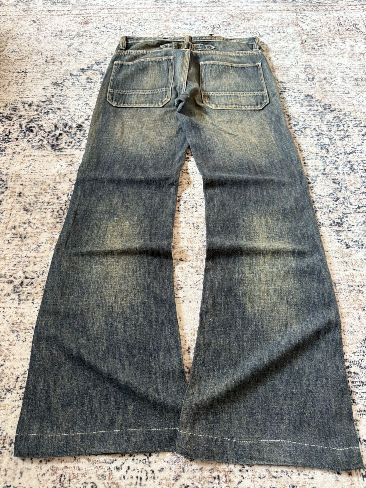 Hysteric Glamour Back Number Japan Mud Wash Patina Fade Baker Flared Jeans Size US 29 - 2 Thumbnail