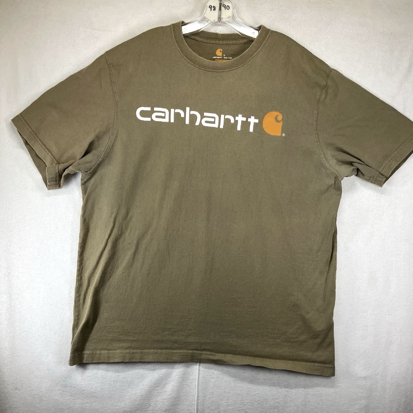 Carhartt Carhartt Mens Front Graphic T Shirt Large Army Green Crew Neck Original Fit Size US L / EU 52-54 / 3 - 2 Thumbnail