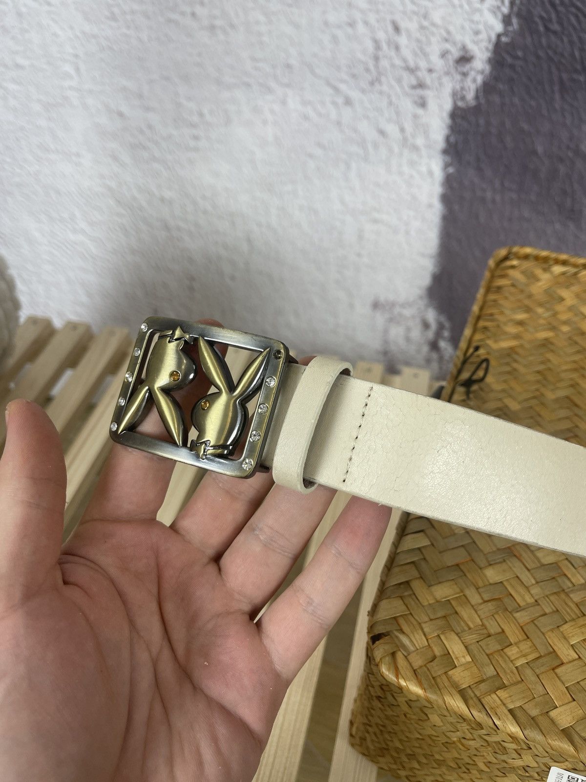 Playboy Playboy vintage size M beige belt leather synthetic Size ONE SIZE - 6 Thumbnail