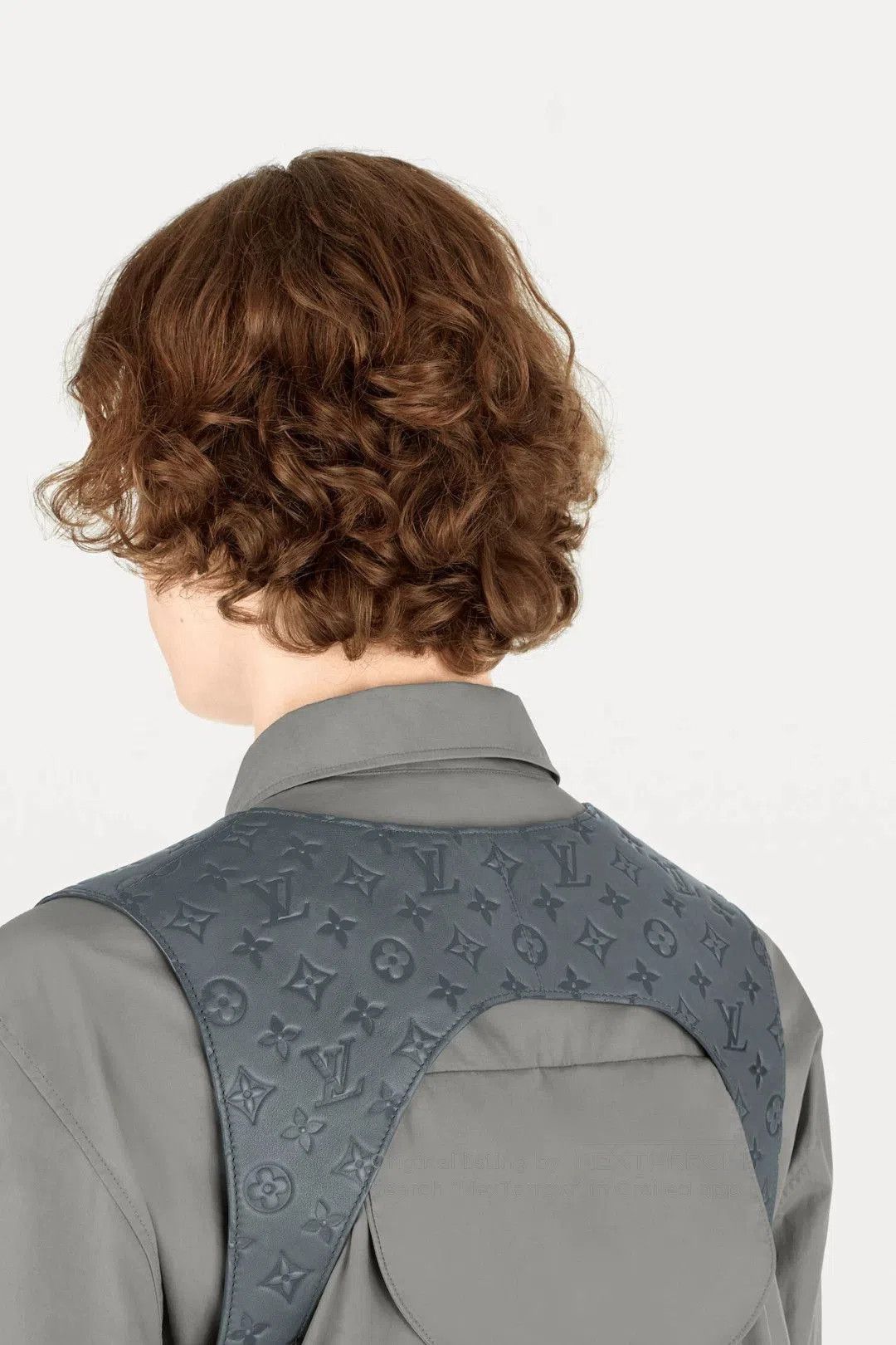 Louis Vuitton Gray Leather Vest with Pouch Detail. Size US M / EU 48-50 / 2 - 8 Thumbnail