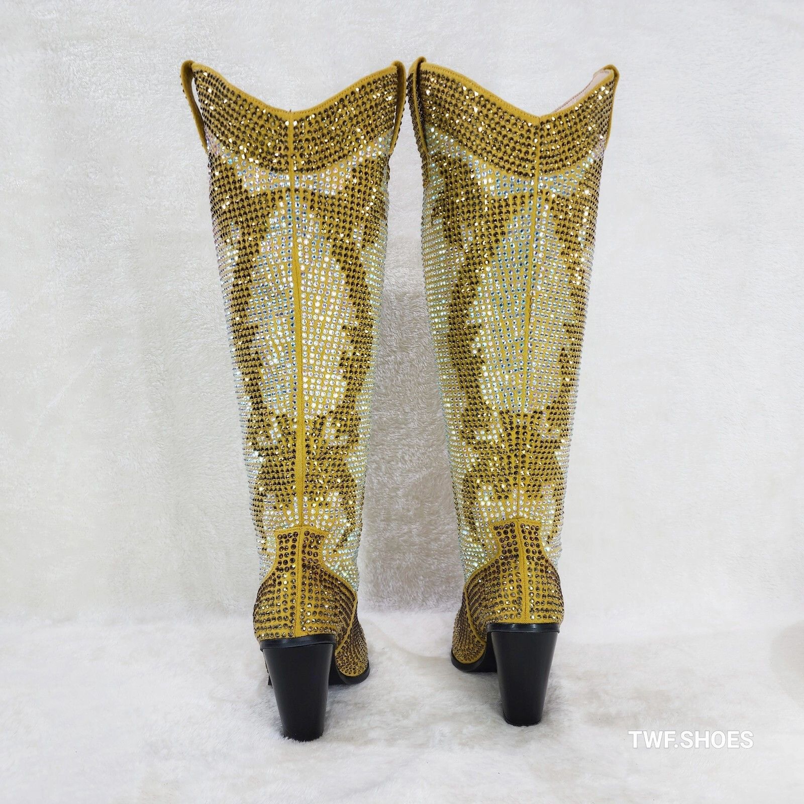 Other Gold Dust Cowgirl Country Western Glamour Rhinestones Boots Size US 8 / IT 38 - 7 Thumbnail